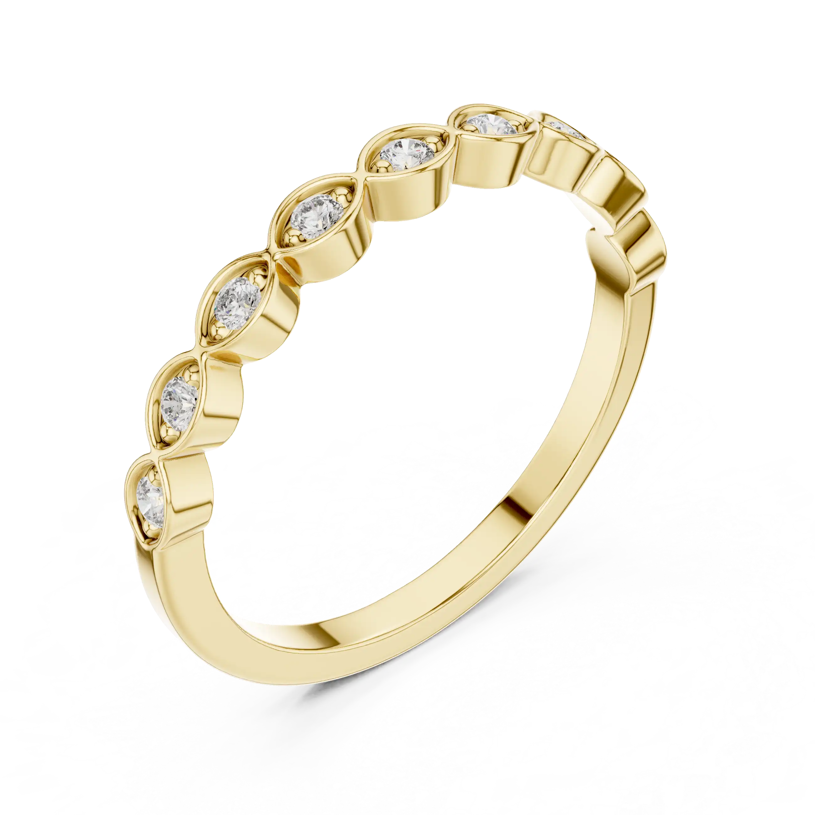 Marquise-Pod Diamond Wedding Band | Freya