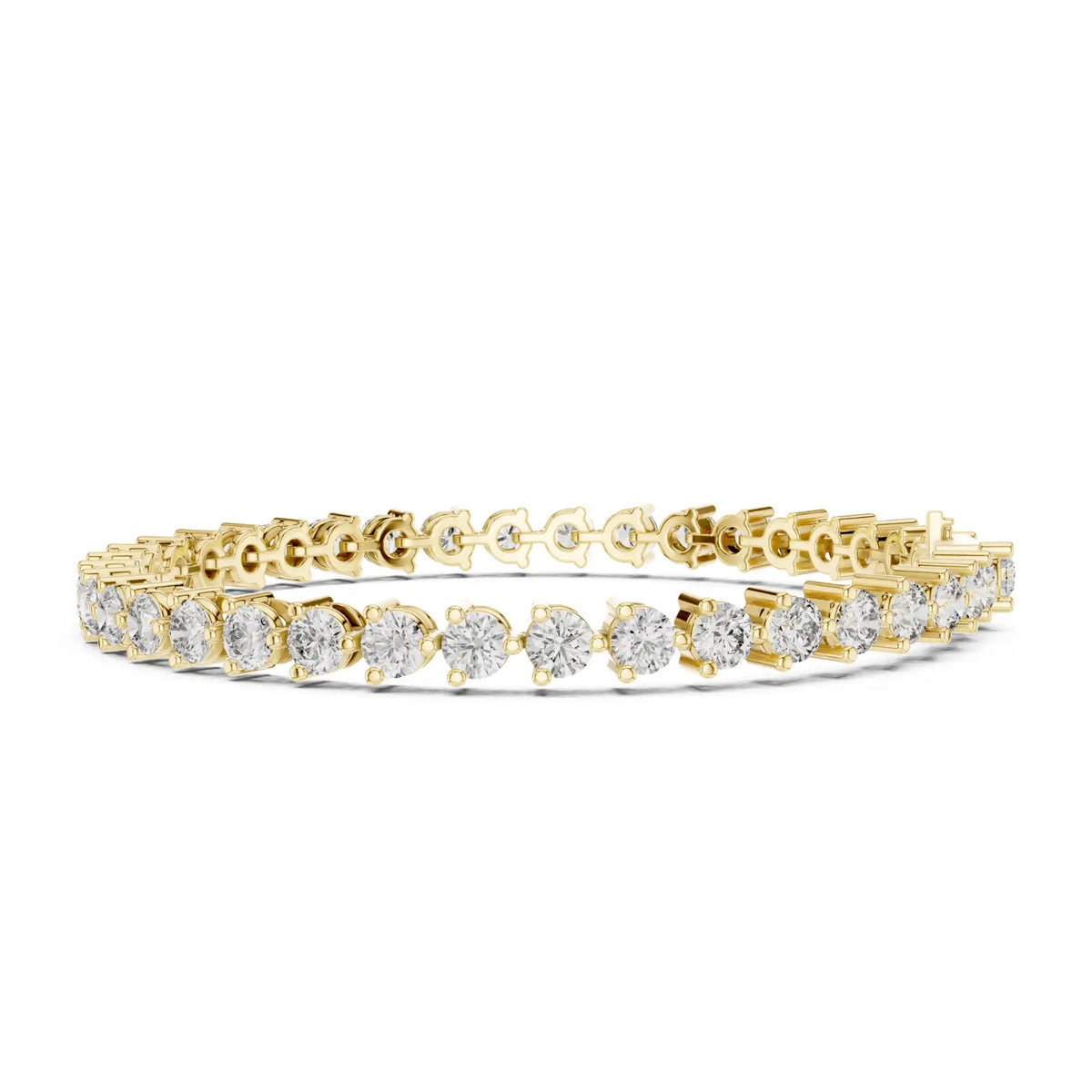 Round Lab Grown Diamond Tennis Bracelet | 3-Prong Sahara