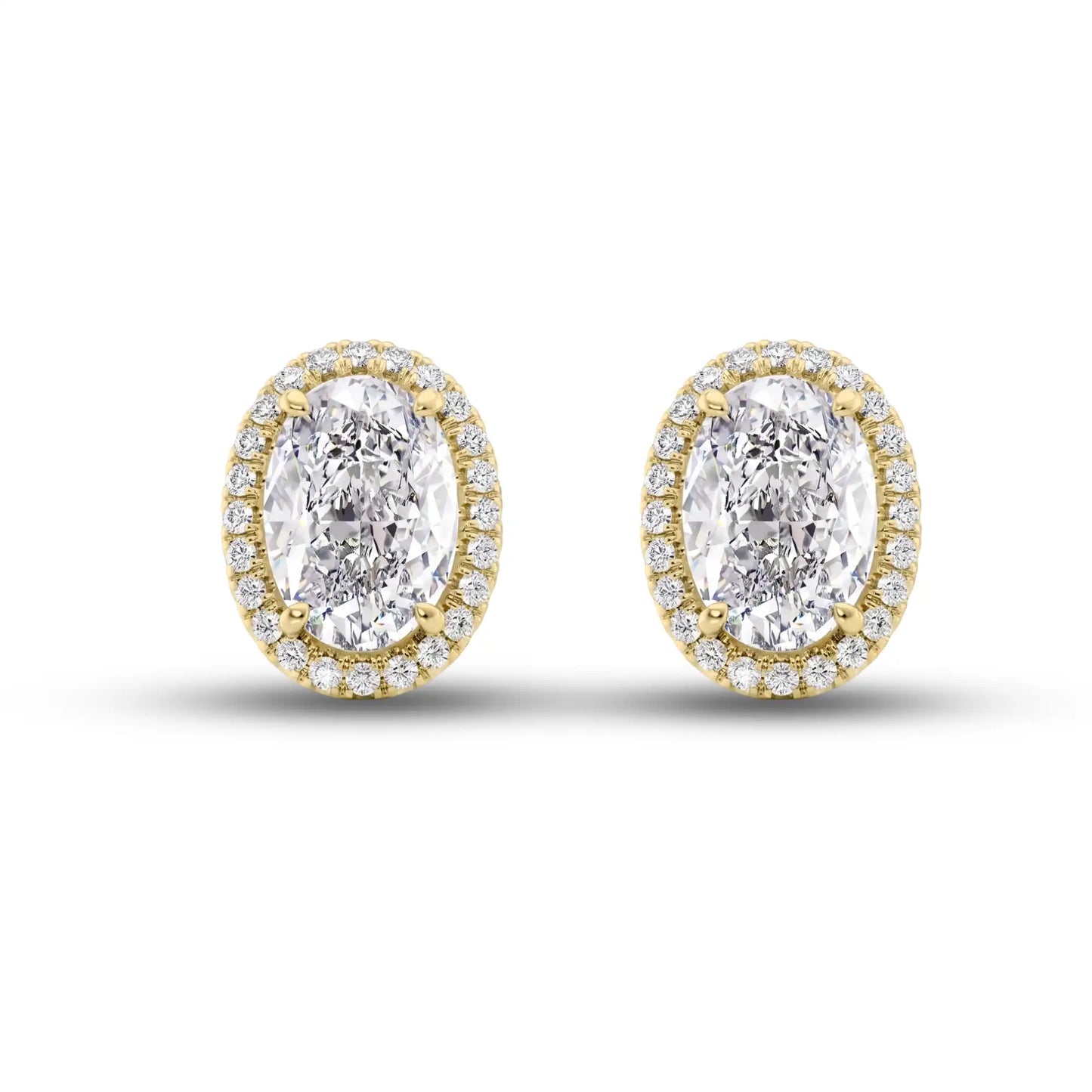 Halo Oval Lab Diamond Stud Earrings | Dragona