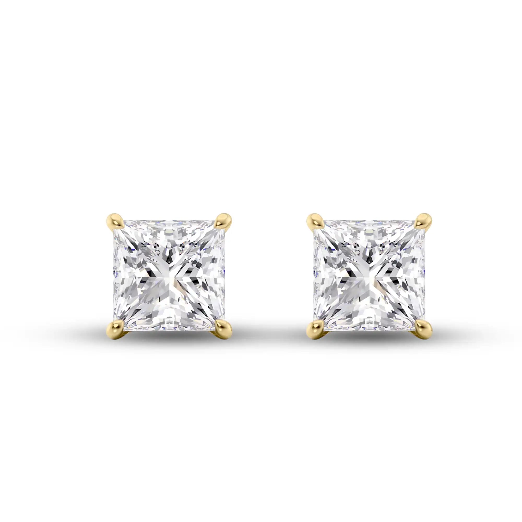 Princess Cut Lab Grown Diamond Stud Earrings | Milena