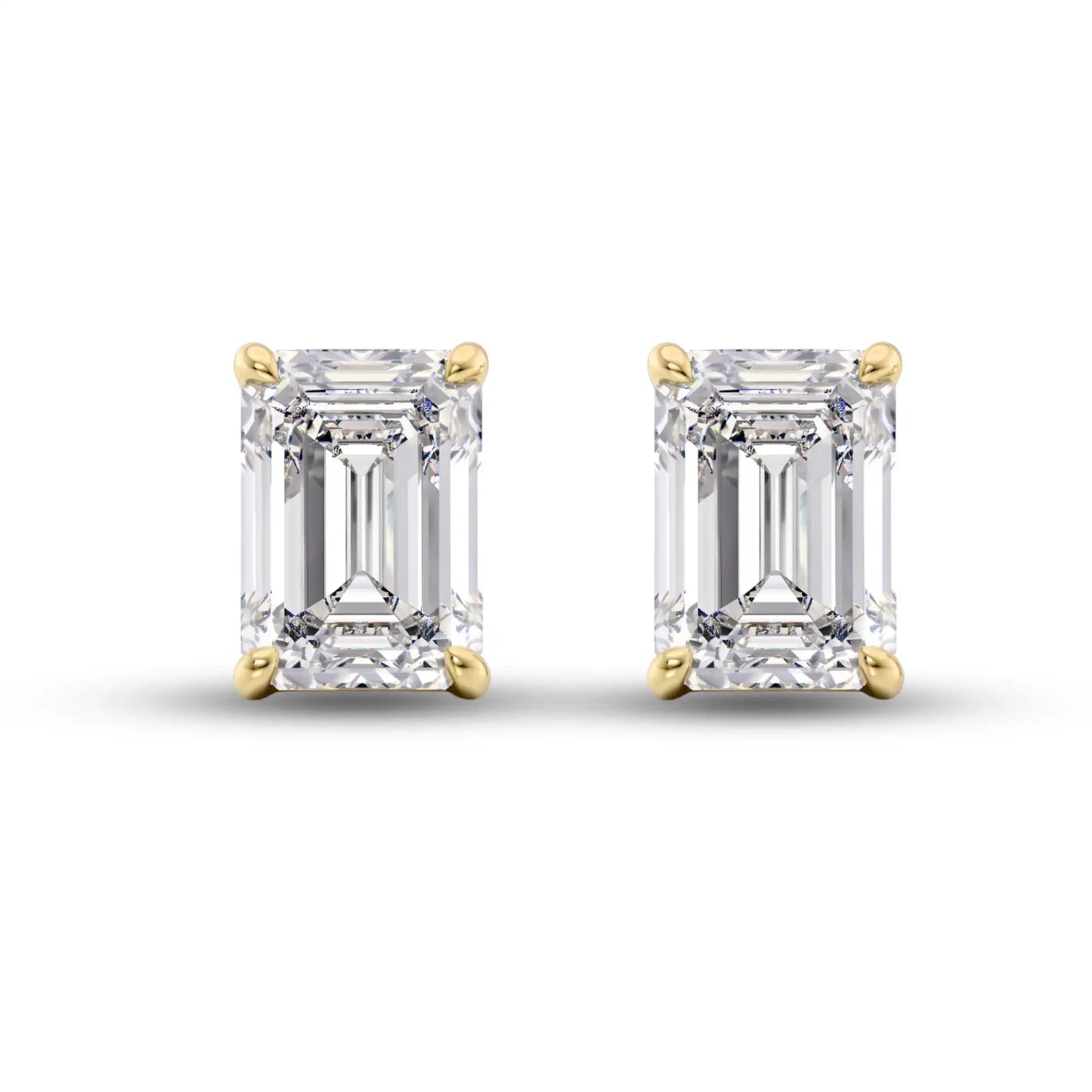 Emerald Cut Lab Grown Diamond Stud Earrings | Milena