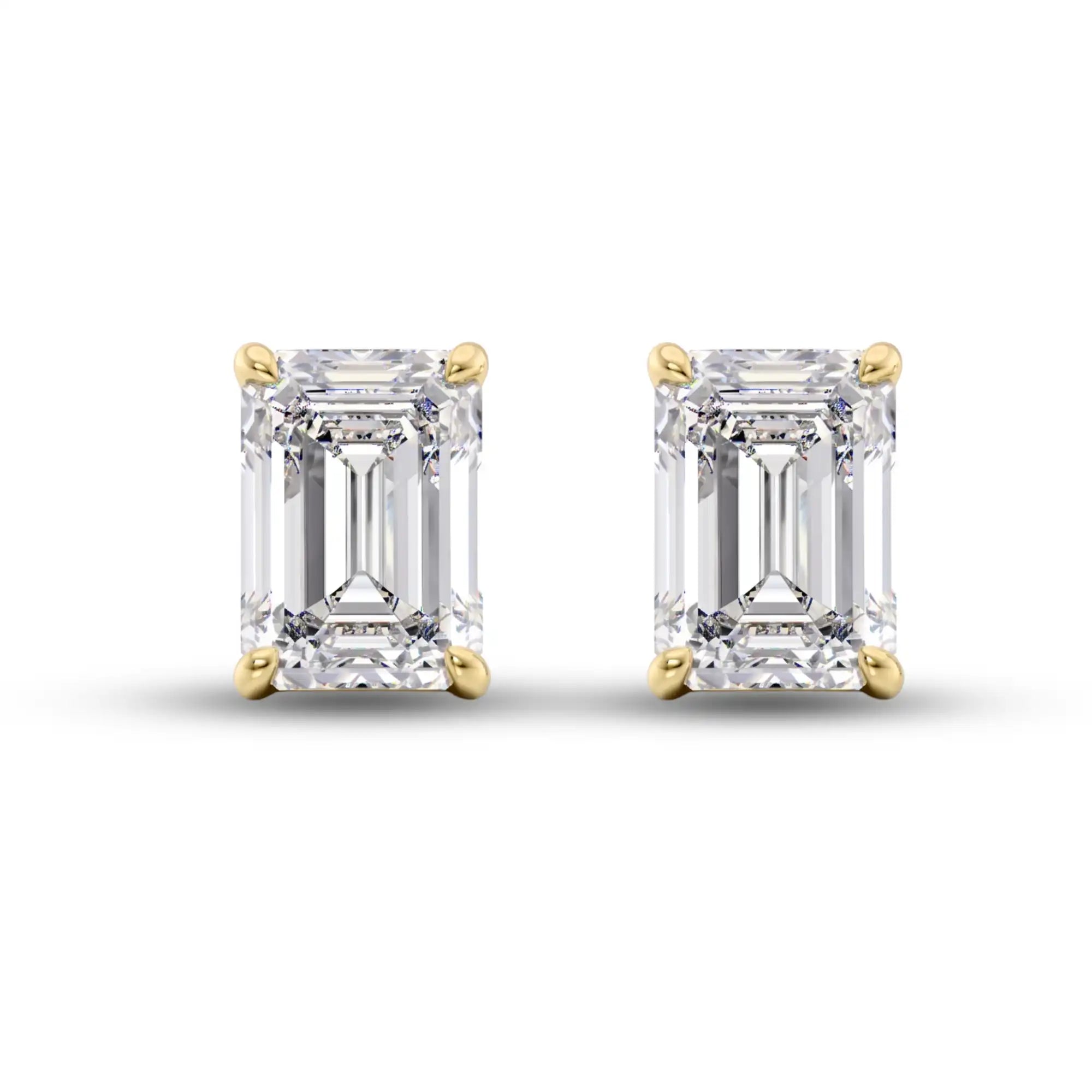 Emerald Cut Lab Grown Diamond Stud Earrings | Milena