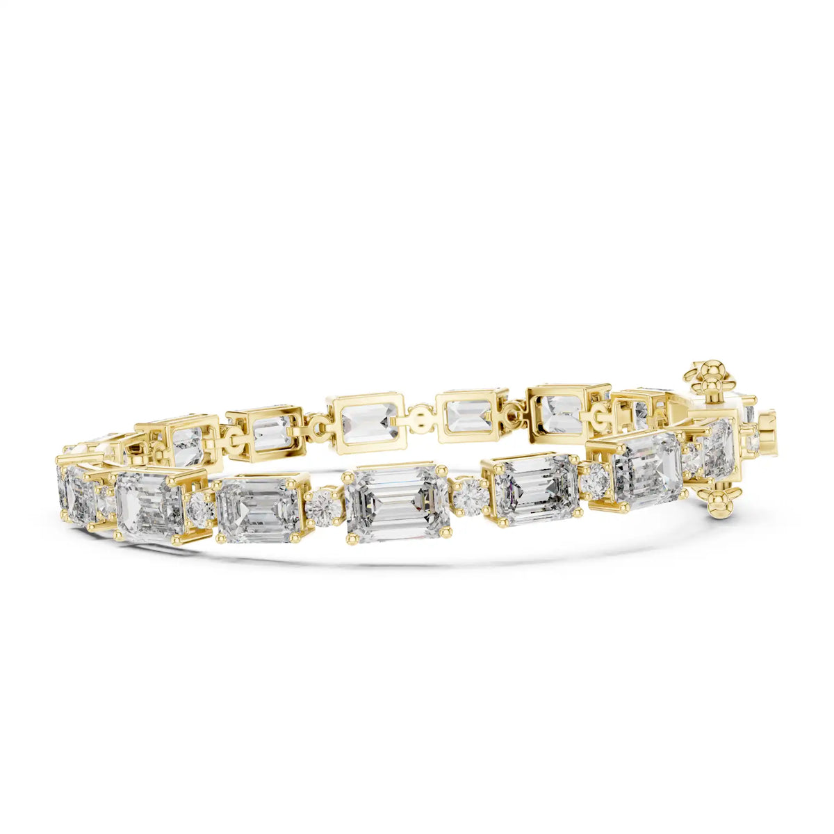 Emerald & Round Brilliant Lab Grown Diamond Tennis Bracelet | Taj