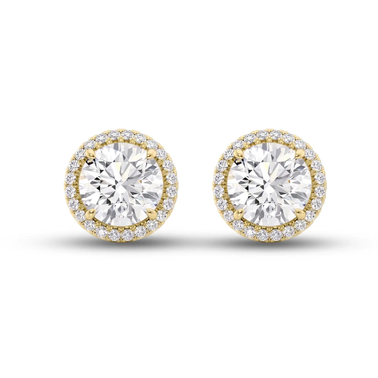 Halo Round Lab Grown Diamond Stud Earrings | Dragona