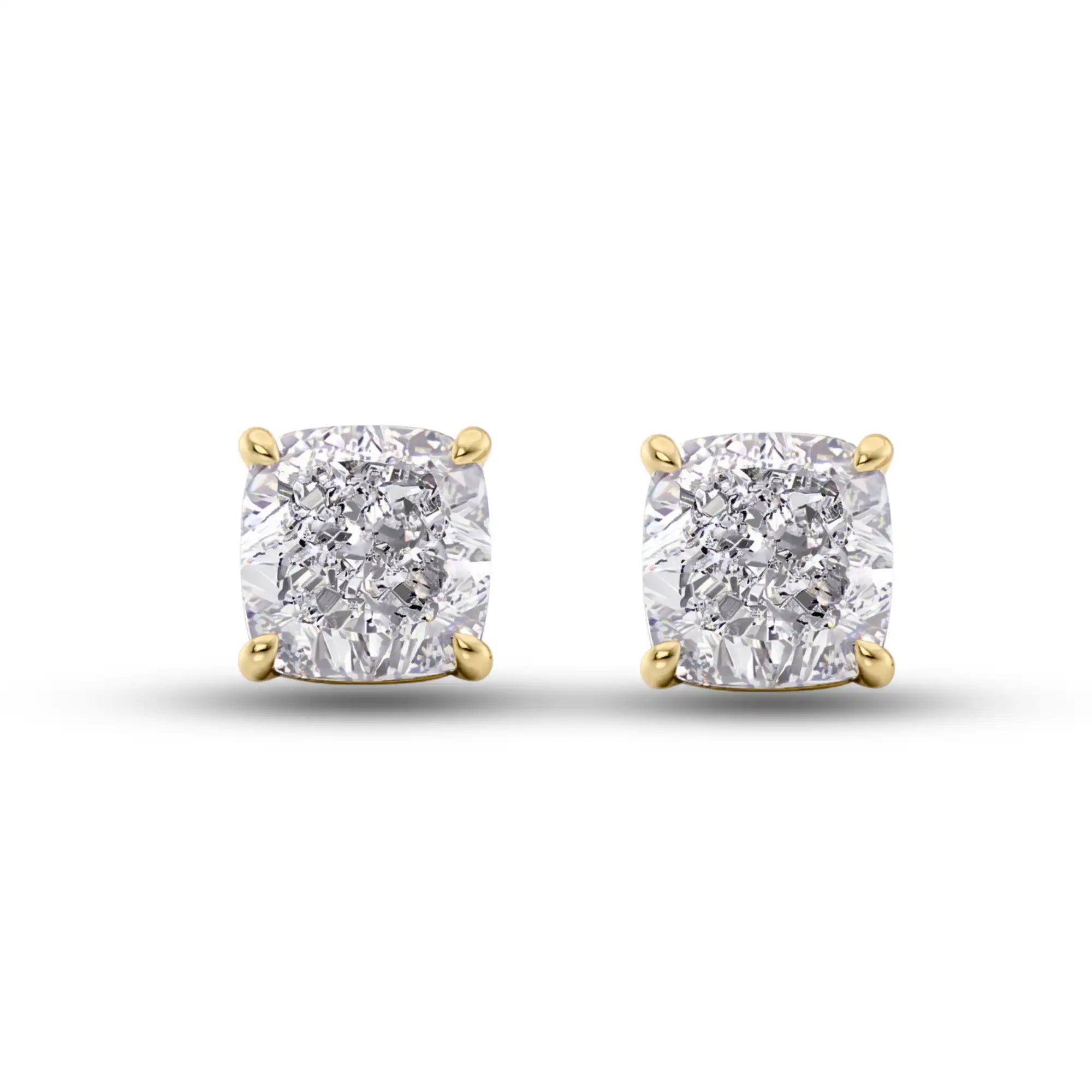 Cushion Cut Lab Grown Diamond Stud Earrings | Milena