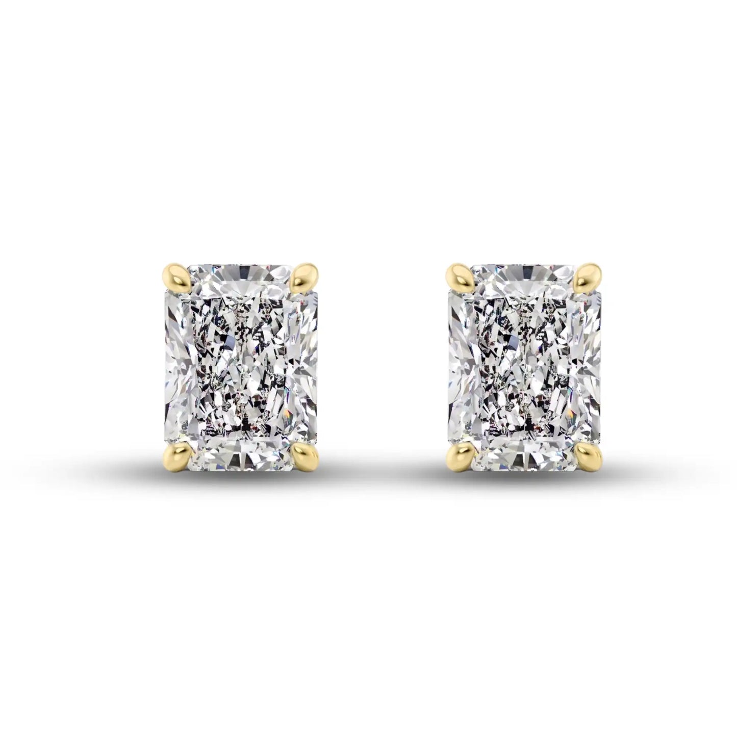 Radiant Cut Lab Grown Diamond Stud Earrings | Milena