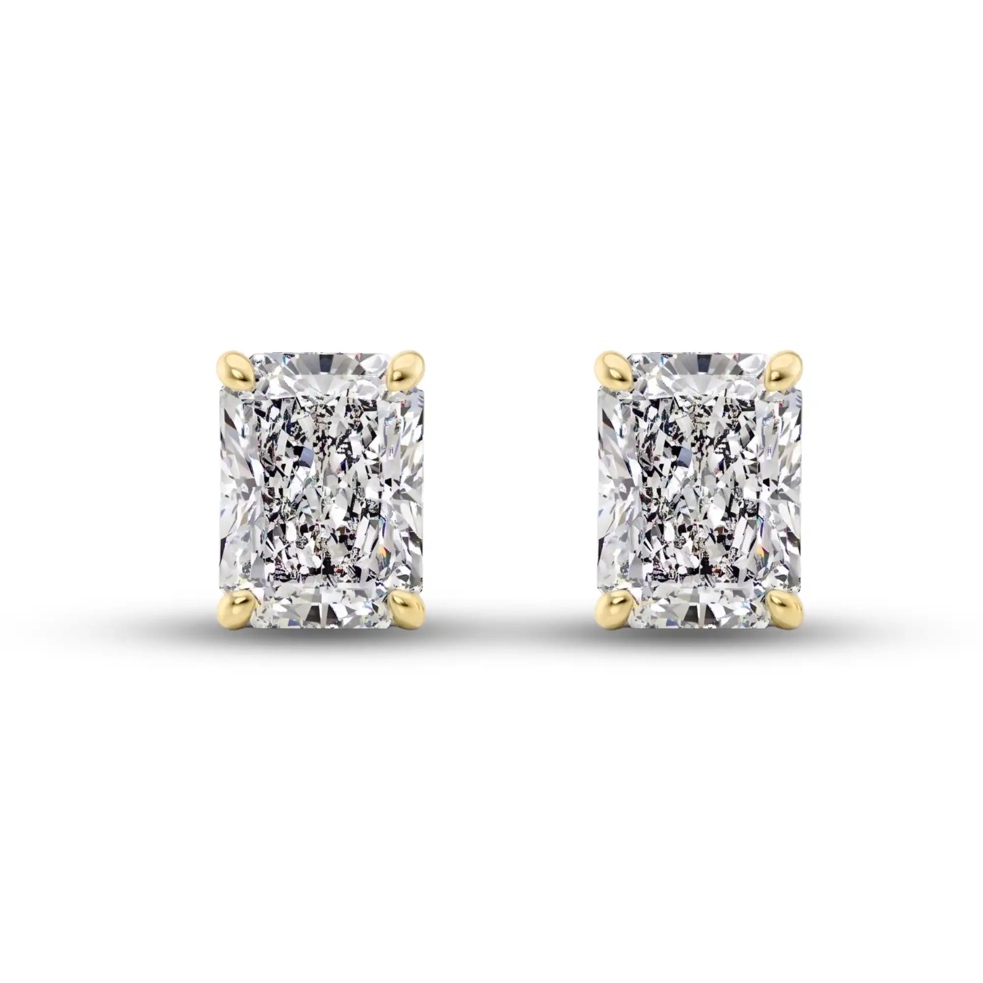 Radiant Cut Lab Grown Diamond Stud Earrings | Milena