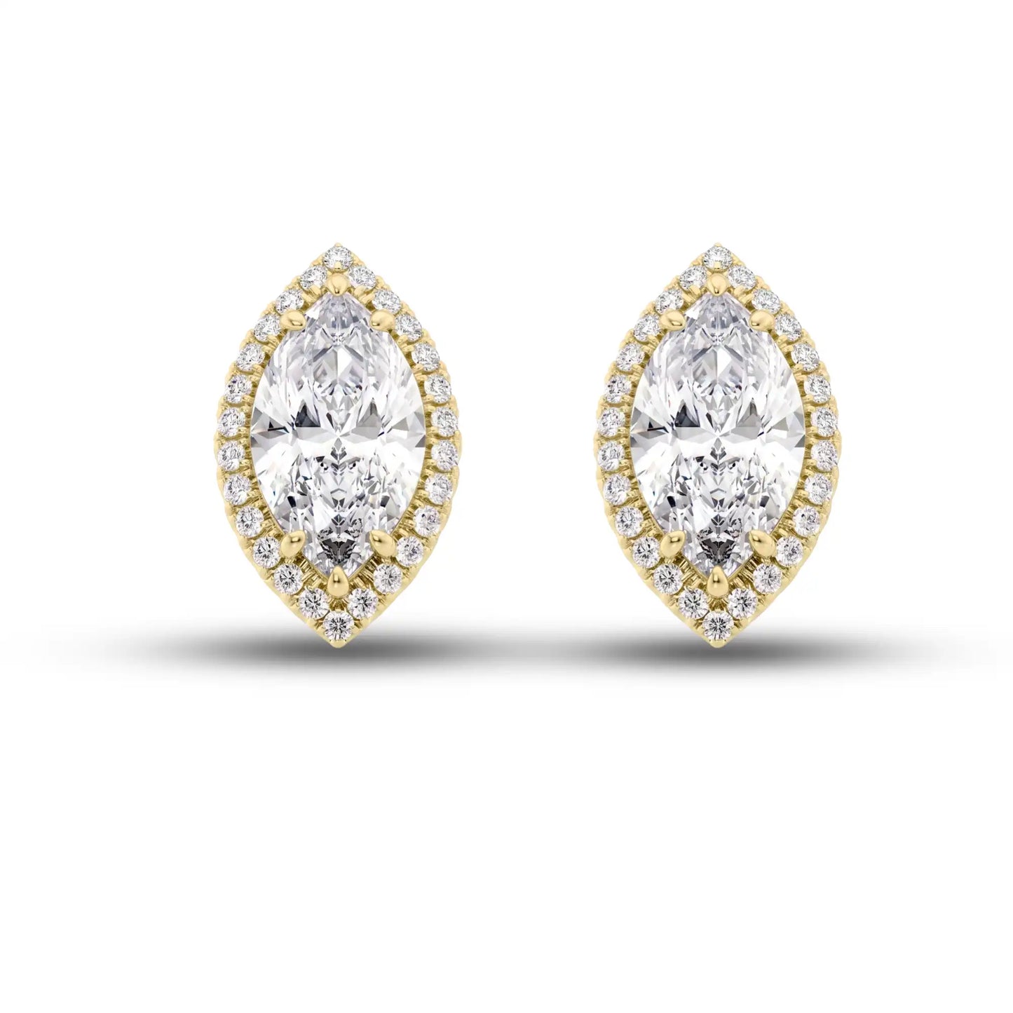 Halo Marquise Cut Lab Grown Diamond Stud Earrings | Dragona