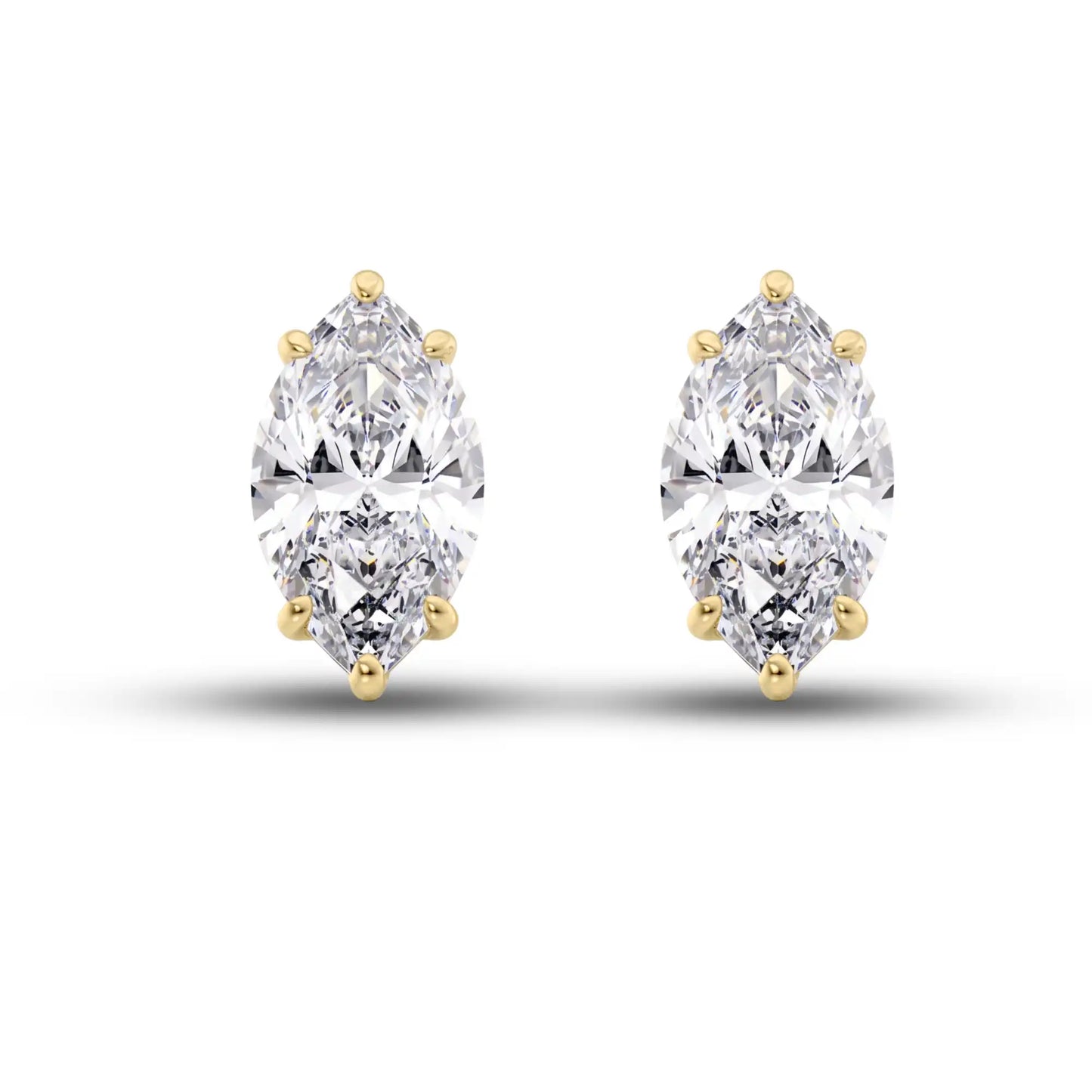 Marquise Cut Lab Grown Diamond Stud Earrings | Milena