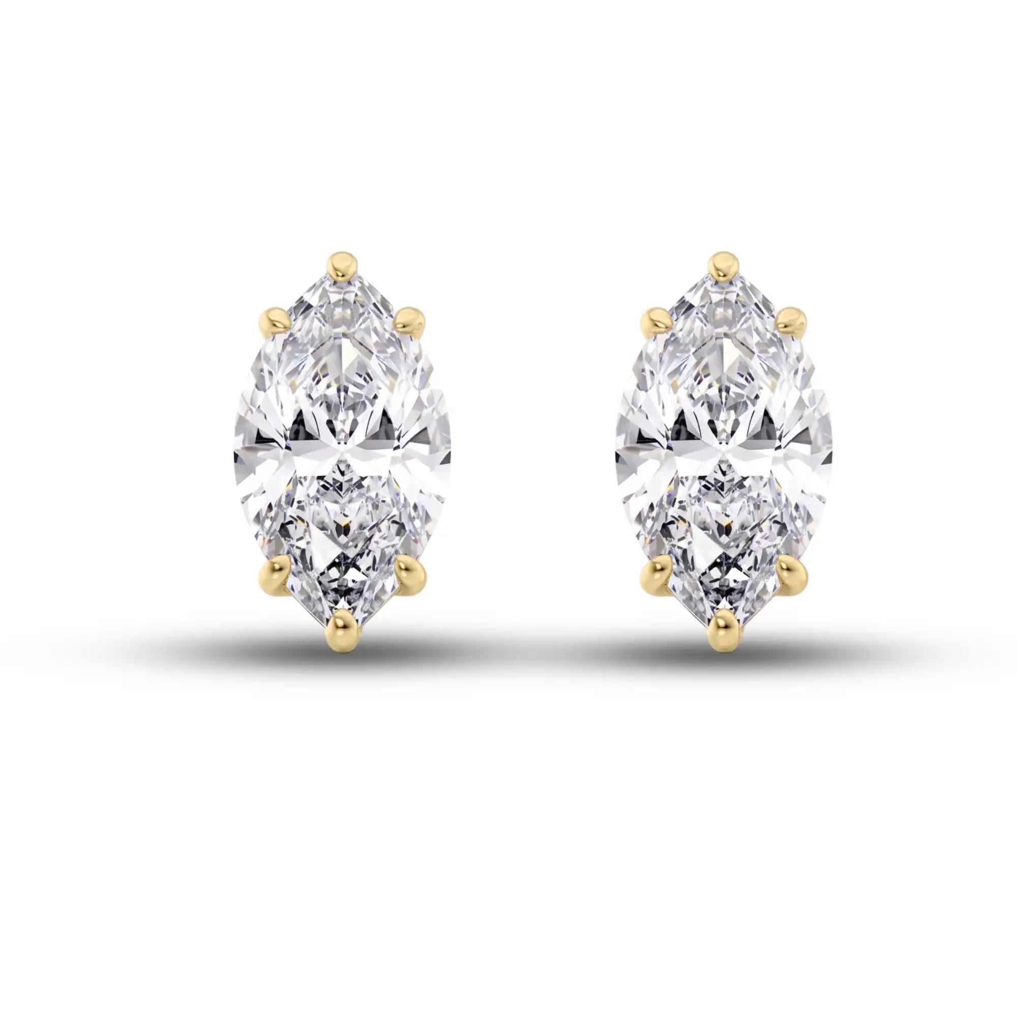 Marquise Cut Lab Grown Diamond Stud Earrings | Milena