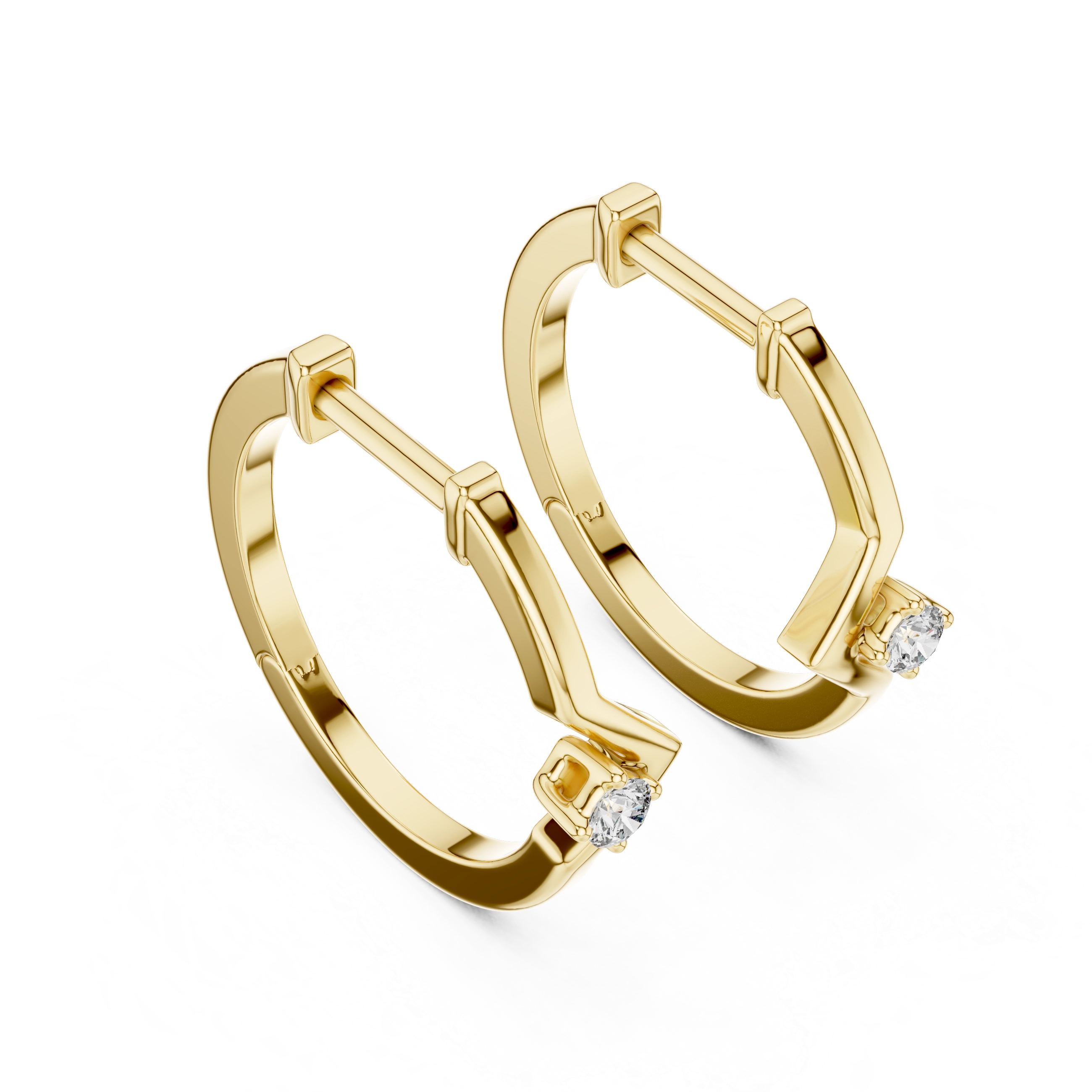 Lab Grown Diamond Hoop Earrings - Minimalist Round | Aurelia