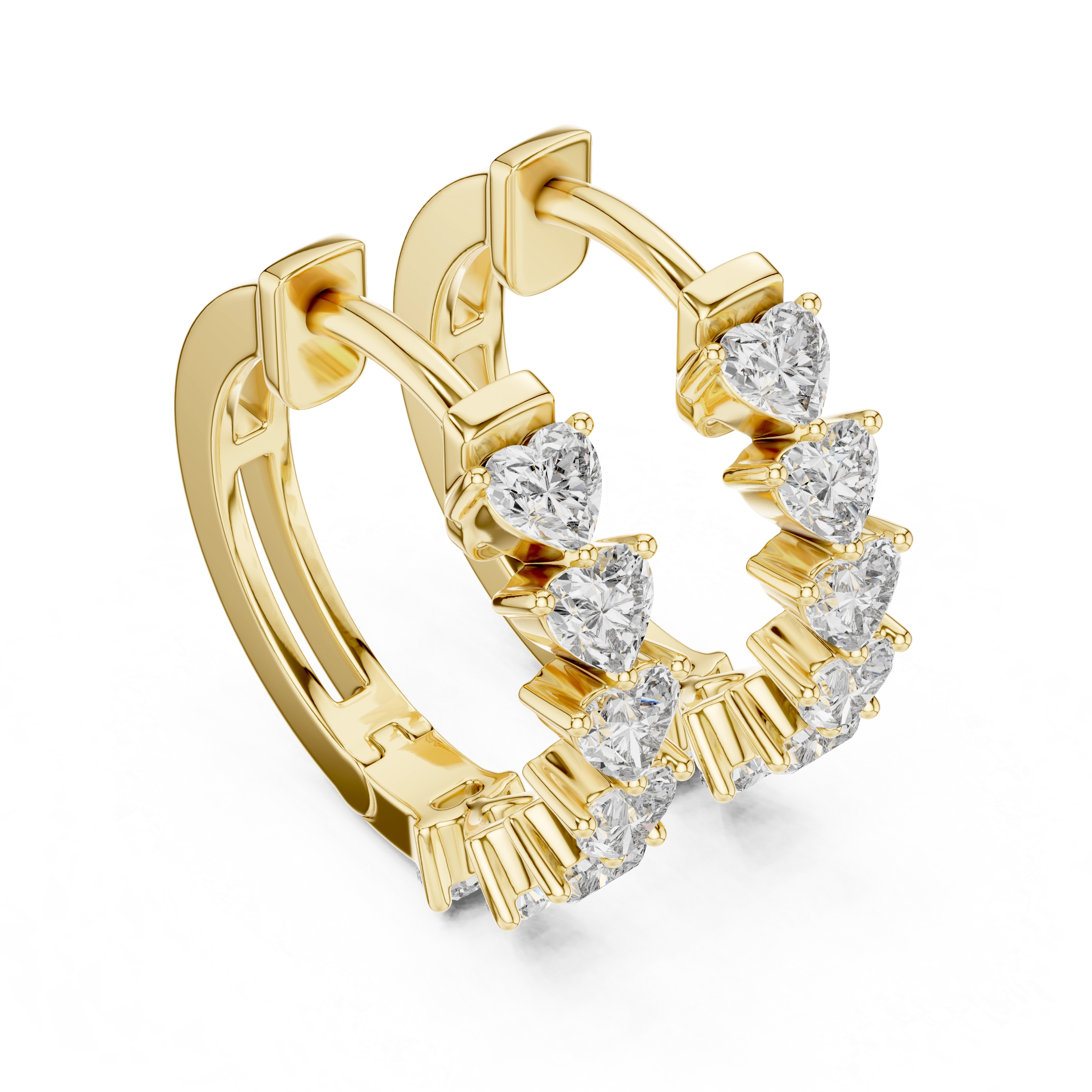 Lab Grown Diamond Hoop Earrings - Heart Shape Design | Melisande