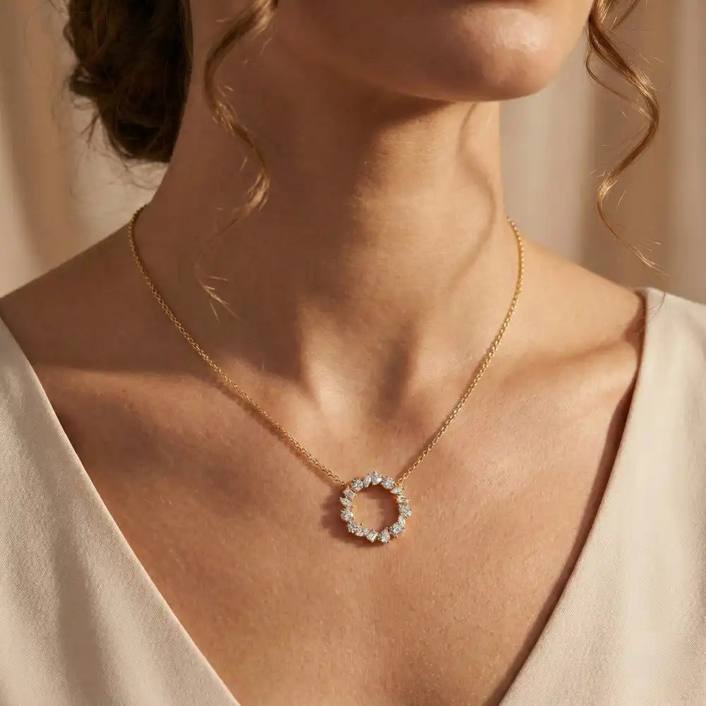 Multi-Shape Lab Grown Diamond Wreath Necklace | Florence
