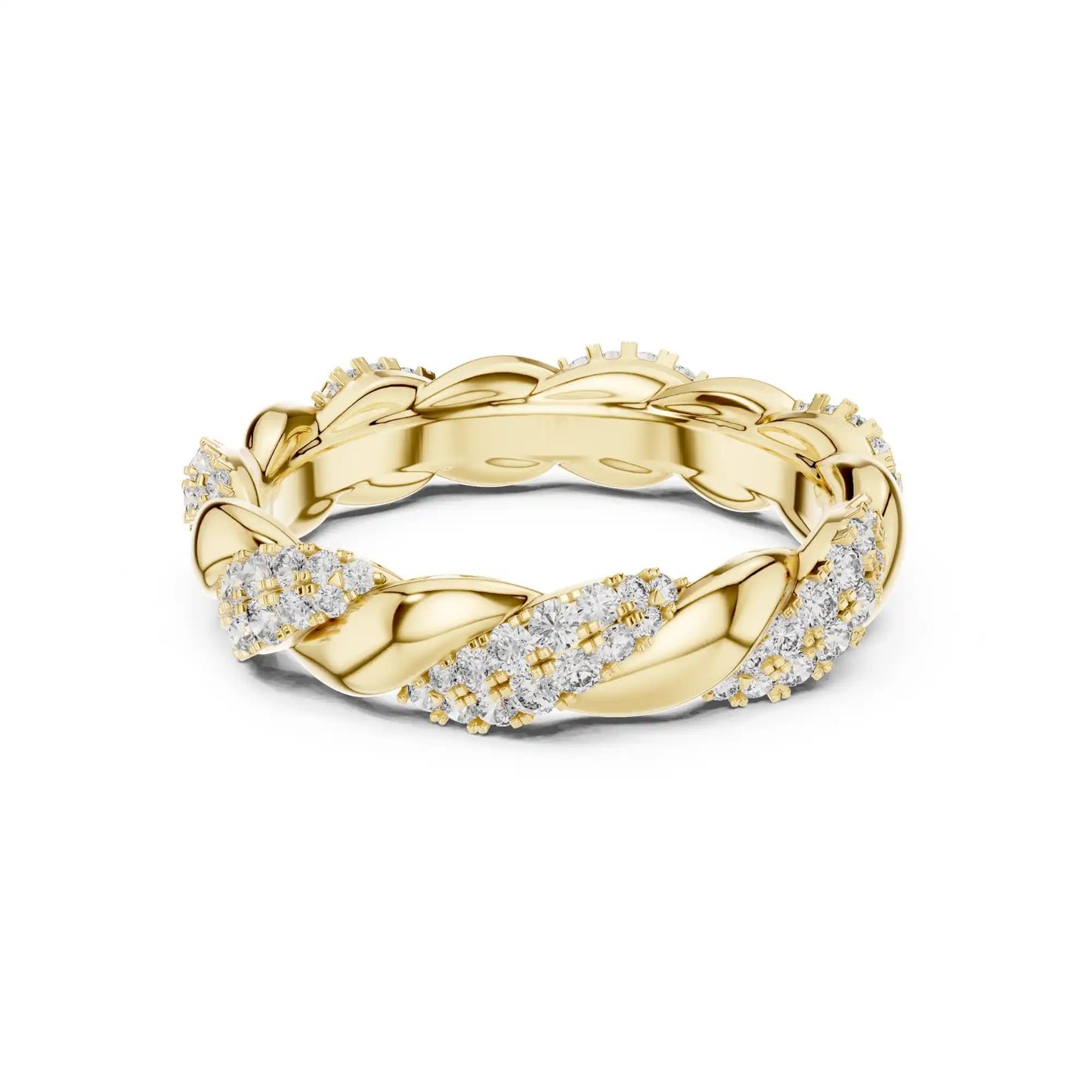 Lab Grown Diamond Wedding Band - Twisted Pavé Design | Esme