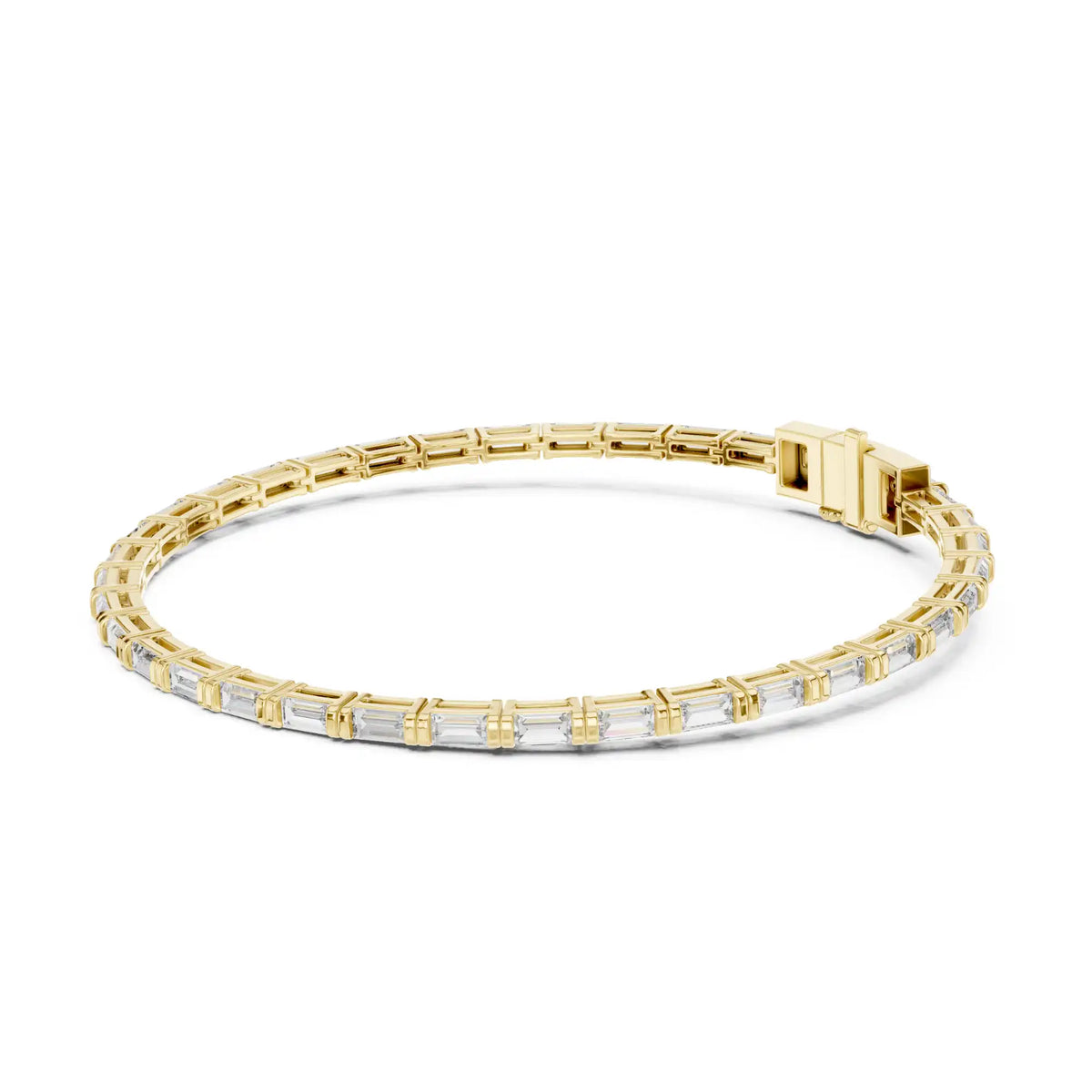 Baguette Cut Lab Diamond Tennis Bracelet | Bar-Set Design - Andes