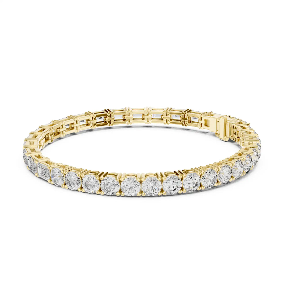 Round & Emerald Cut Lab Grown Diamond Tennis Bracelet | Louvre