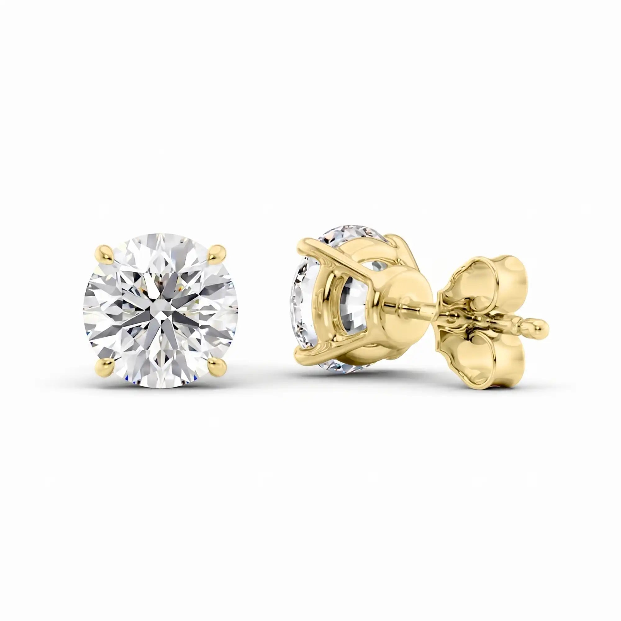Round Lab Grown Diamond Stud Earrings | Milena