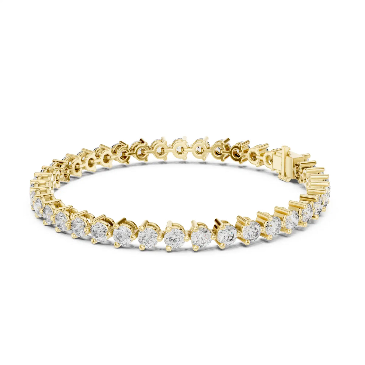 Round Lab Grown Diamond Tennis Bracelet | 3-Prong Sahara