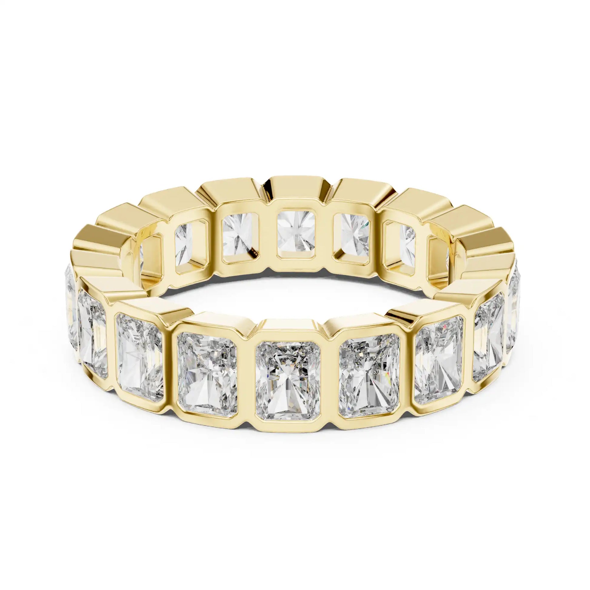 Radiant Cut Bezel Set Lab Grown Diamond Eternity Ring