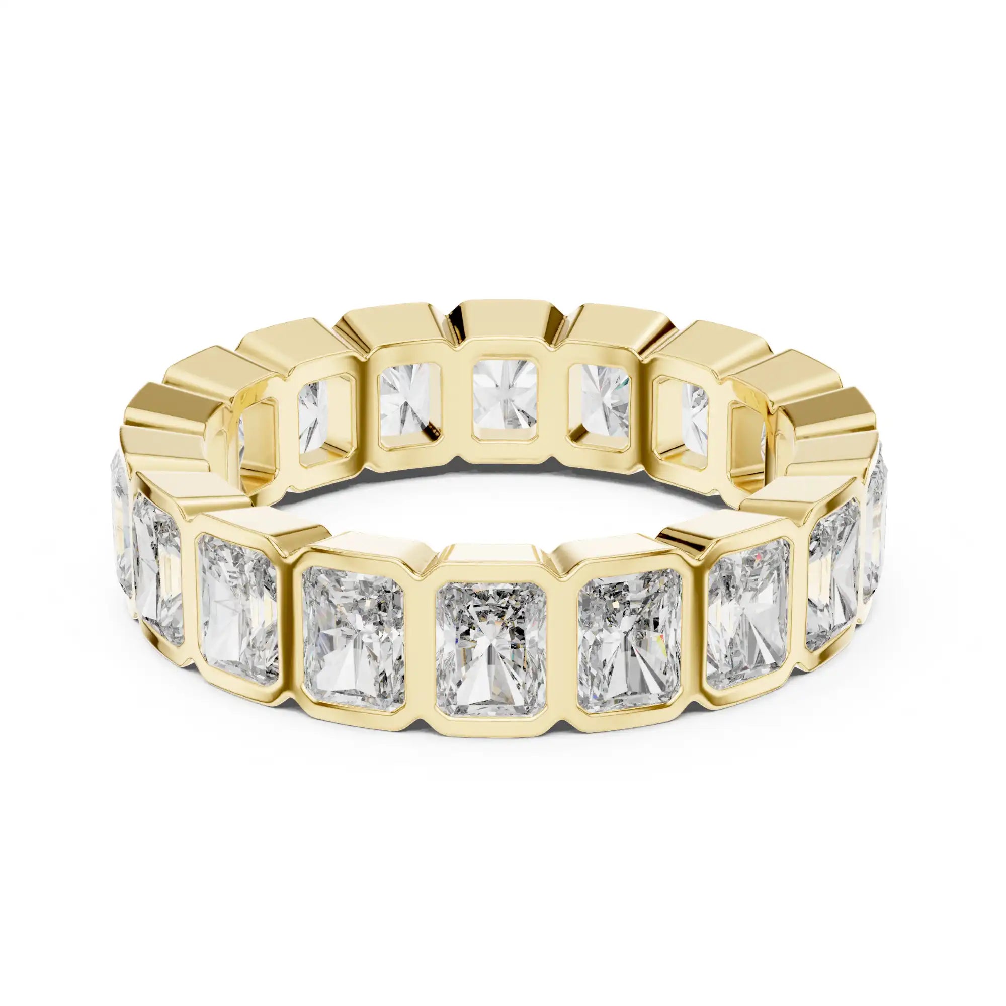 Radiant Cut Bezel Set Lab Grown Diamond Eternity Ring