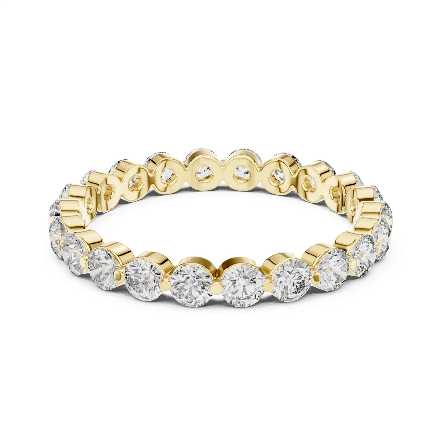 Round Lab Grown Diamond Eternity Ring - Bubble Prong Set | Kanaka