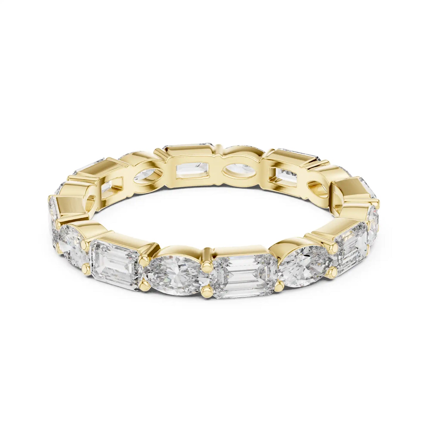 Emerald & Oval Lab Grown Diamond Eternity Ring | Azaria