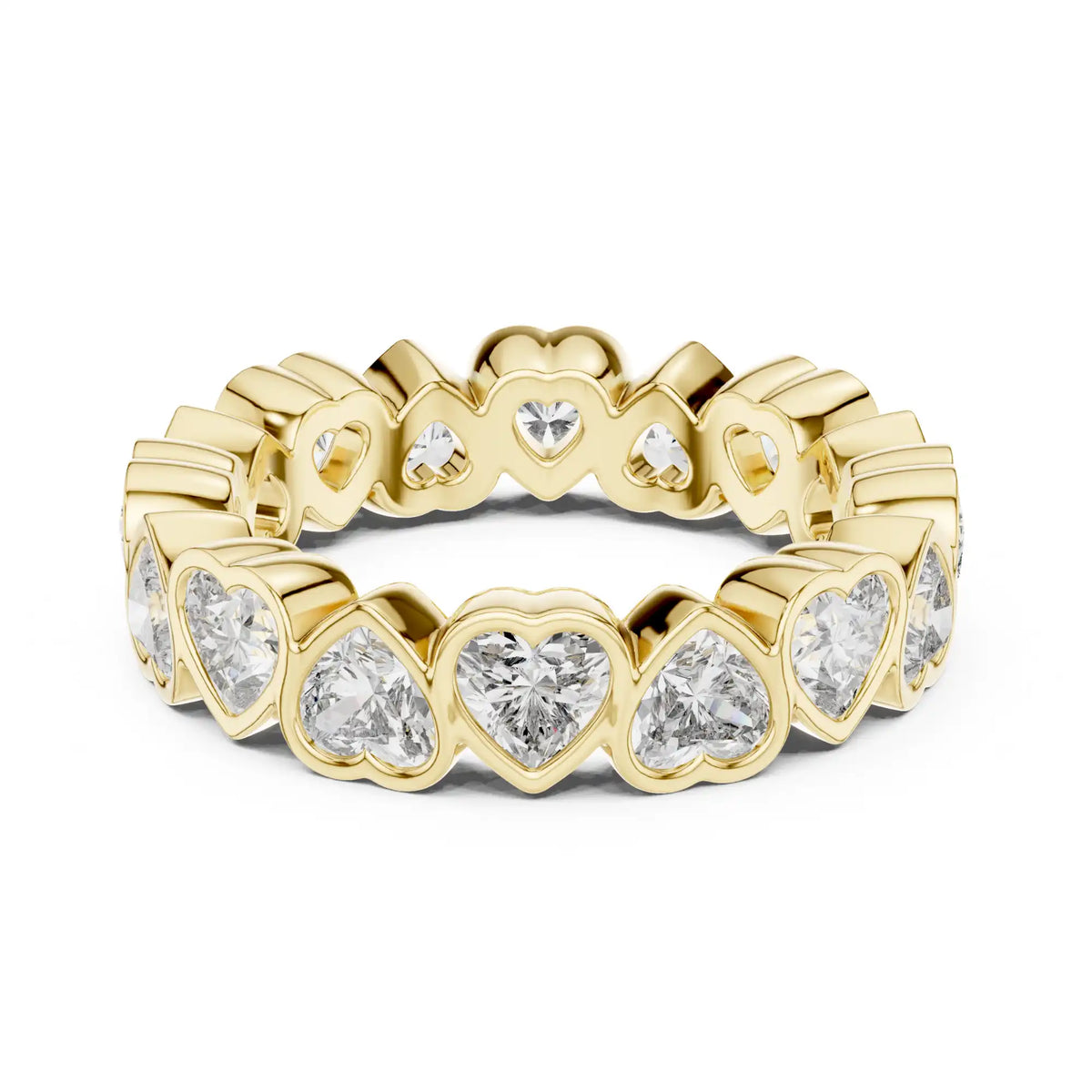 Heart Cut Bezel Set Lab Grown Diamond Eternity Ring  | Raphae