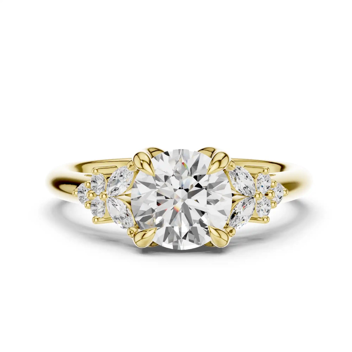 Nature Inspired Lab Diamond Engagement Ring | Gomati Waves