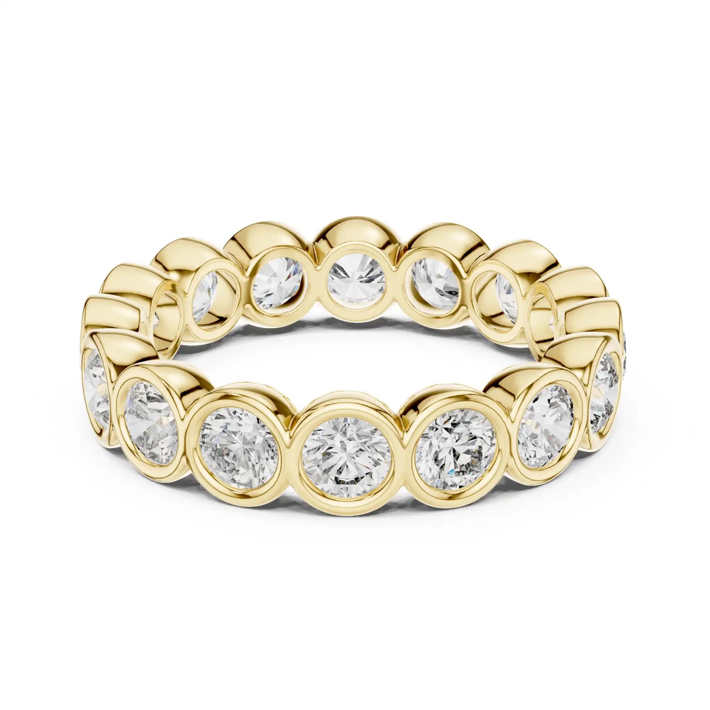 Bezel Set Round Brilliant Lab Grown Diamond Eternity Ring | Kaeya
