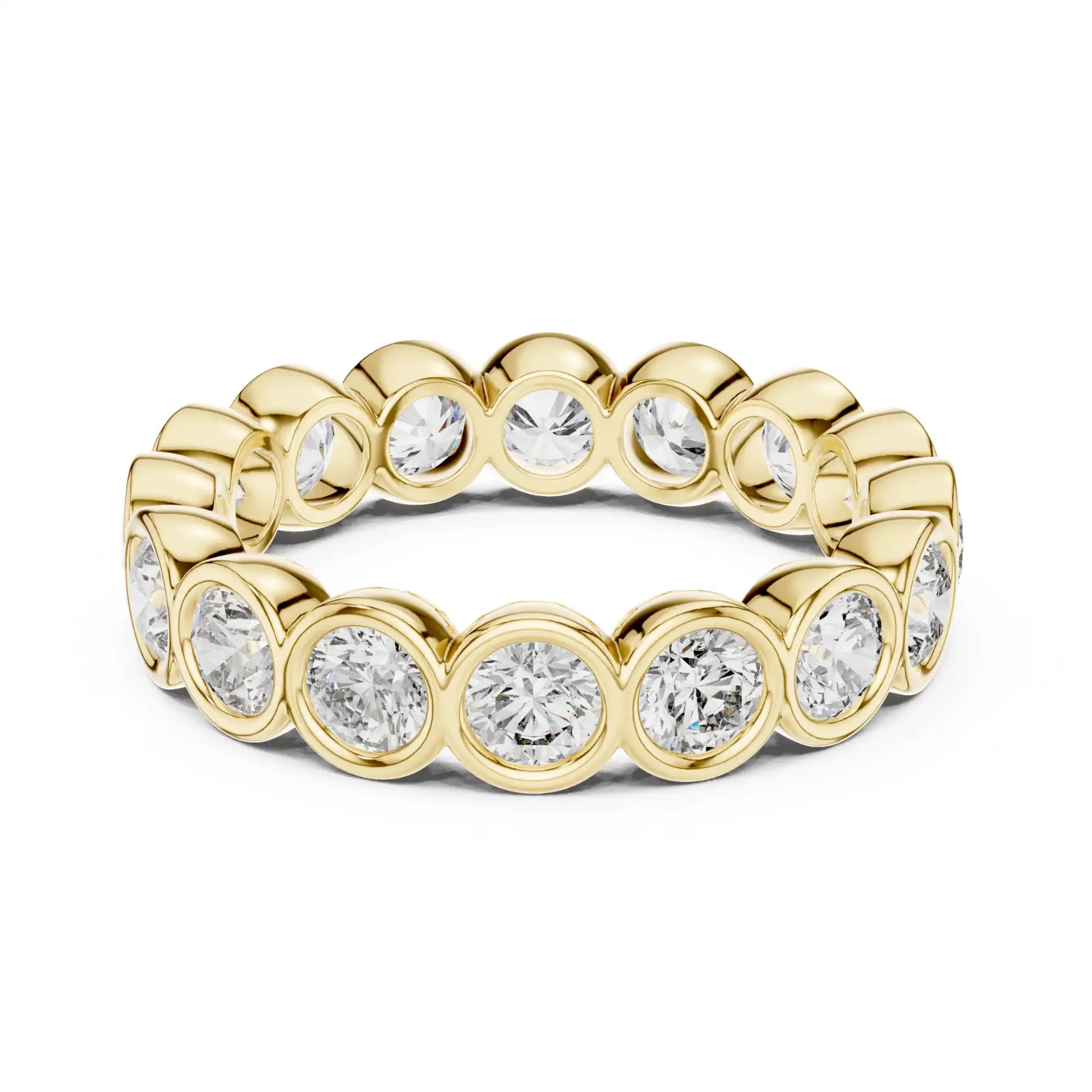 Bezel Set Round Brilliant Lab Grown Diamond Eternity Ring | Kaeya