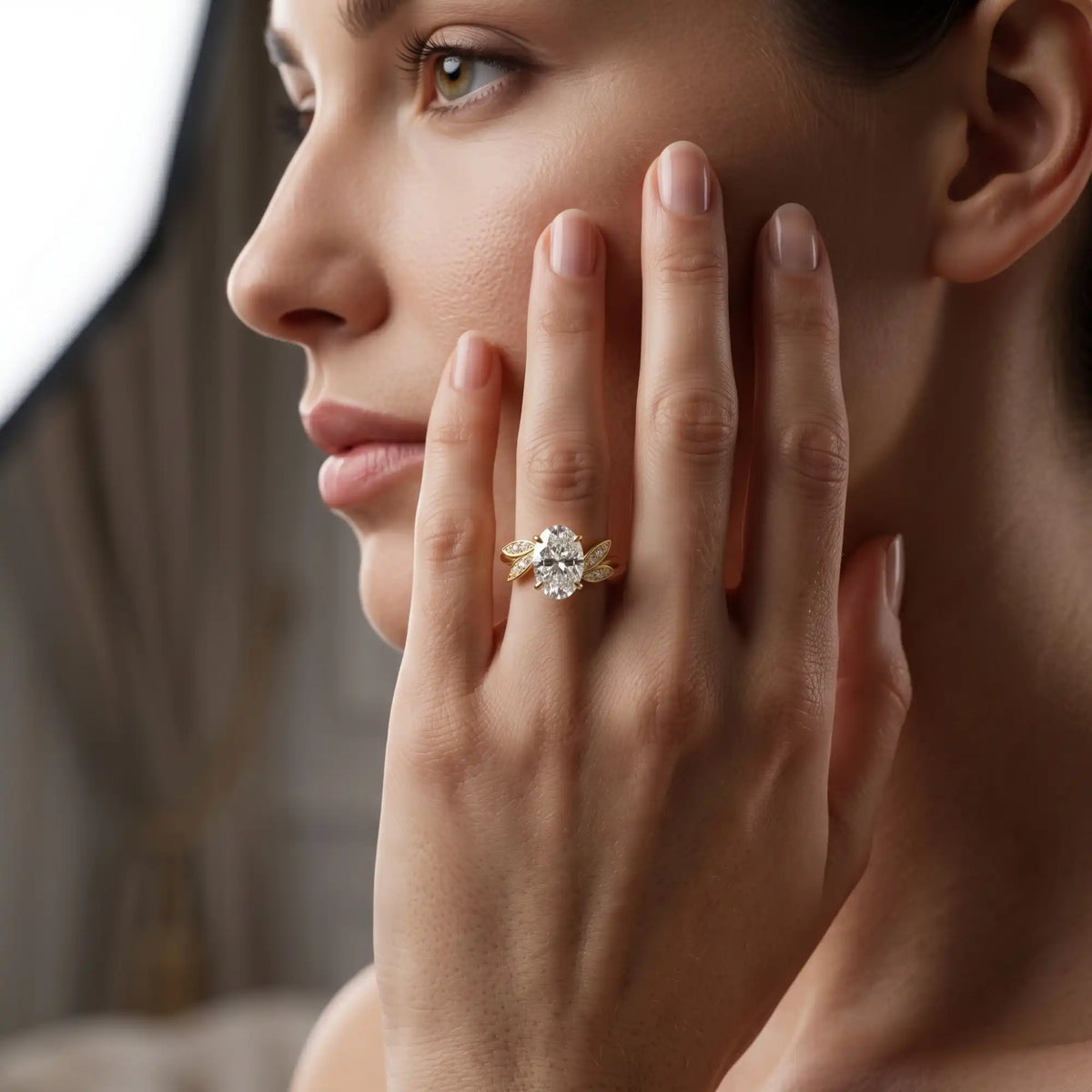 Oval Cut Lab Grown Diamond Engagement Ring | Yukon Canopy