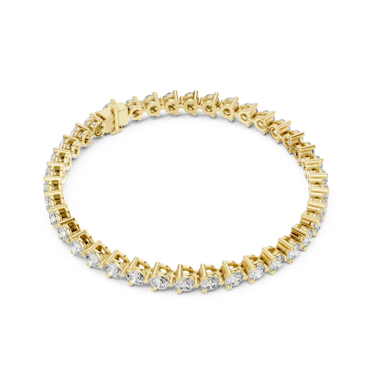 Round Lab Grown Diamond Tennis Bracelet | 3-Prong Sahara