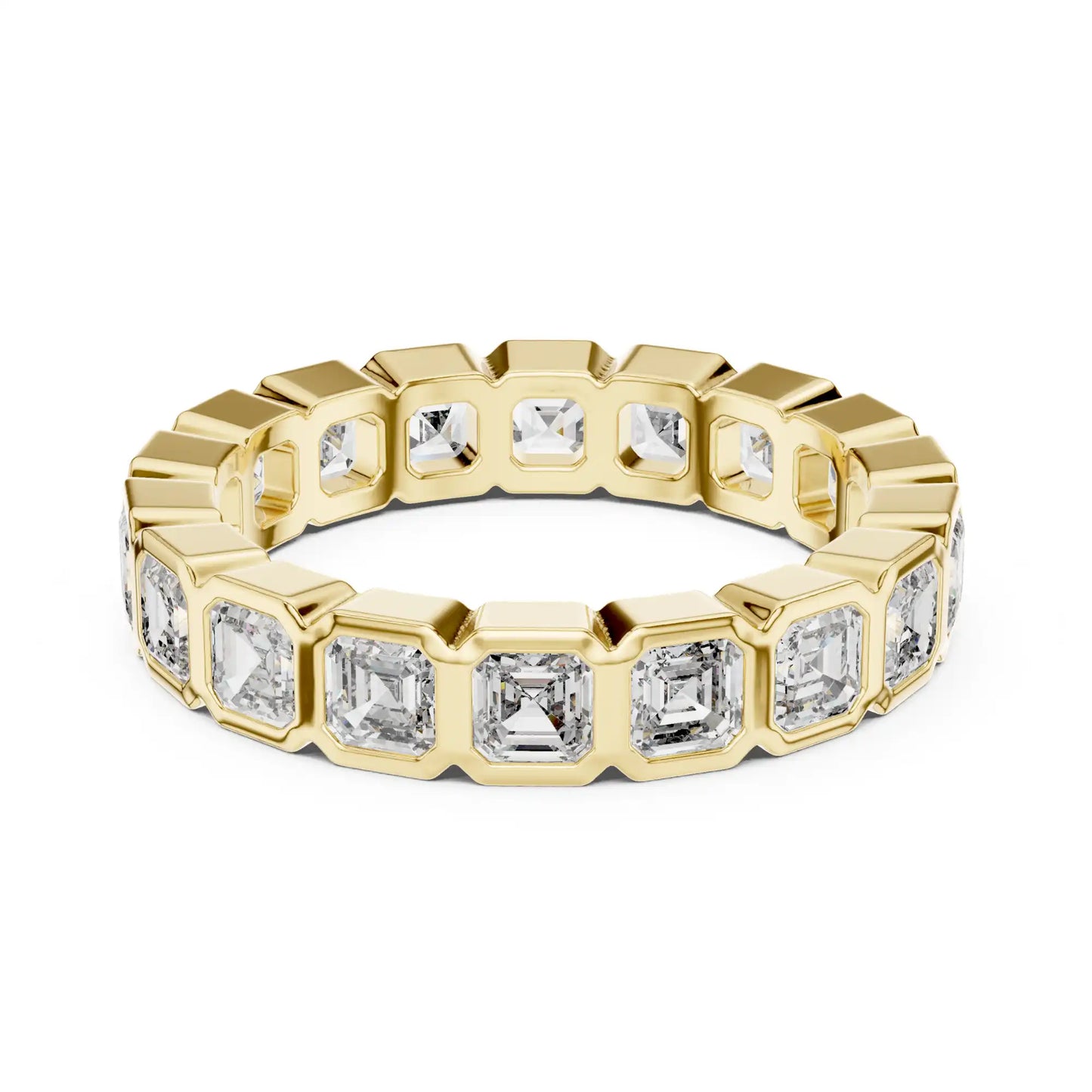 Asscher Cut Bezel Set Lab Diamond Eternity Ring | Nitya