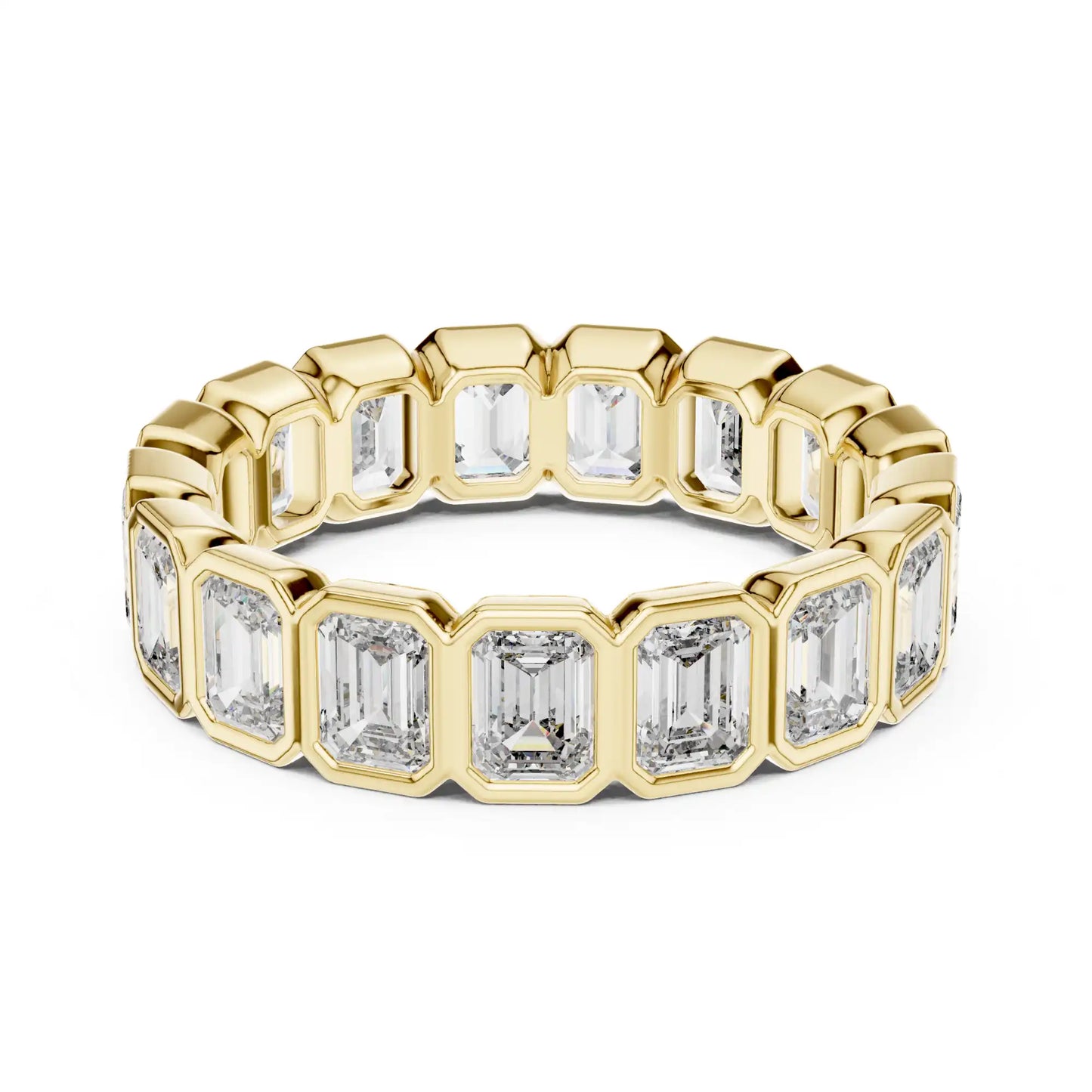 Emerald Cut Bezel Lab Grown Diamond Eternity Ring | Arova