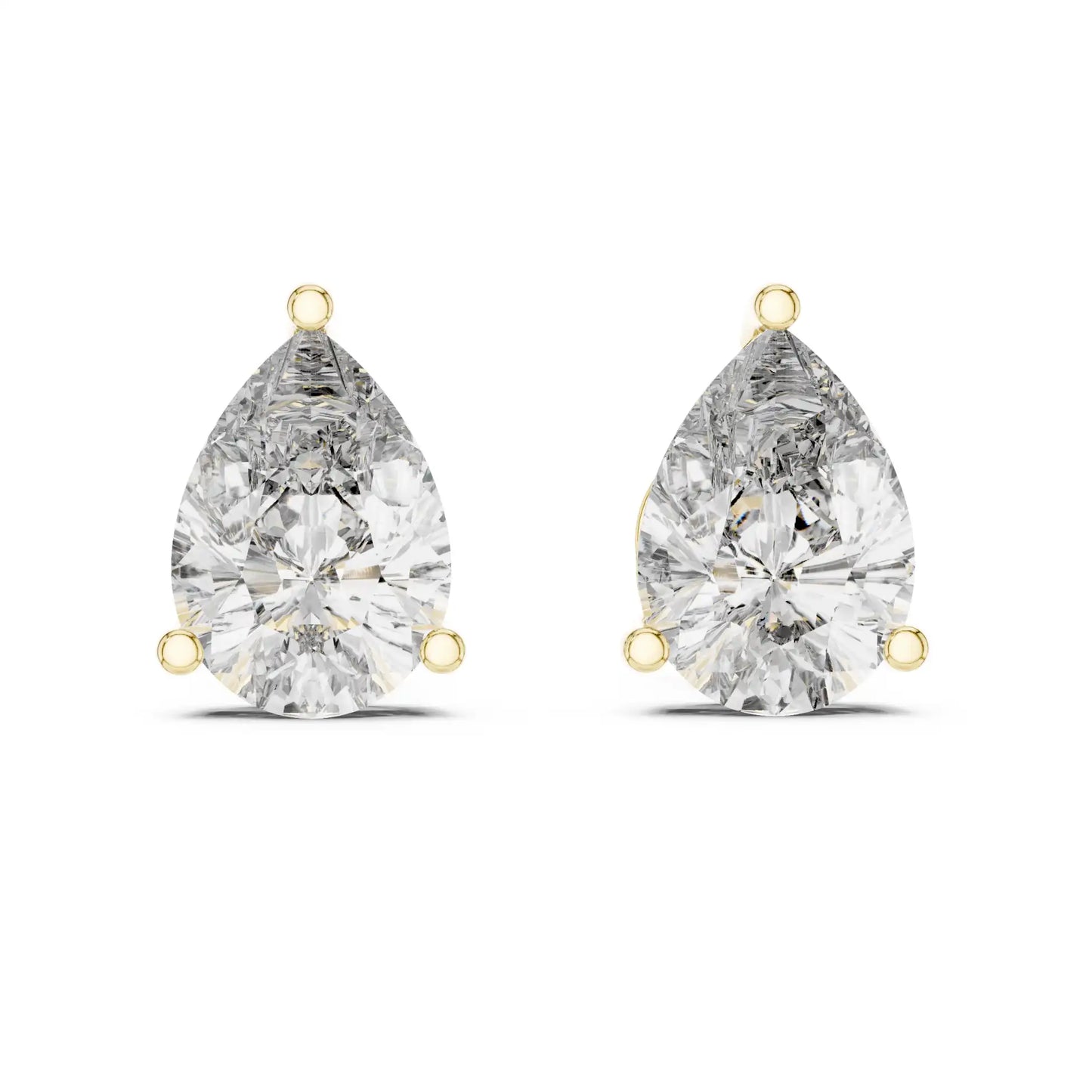 Pear Cut Diamond Stud Earrings