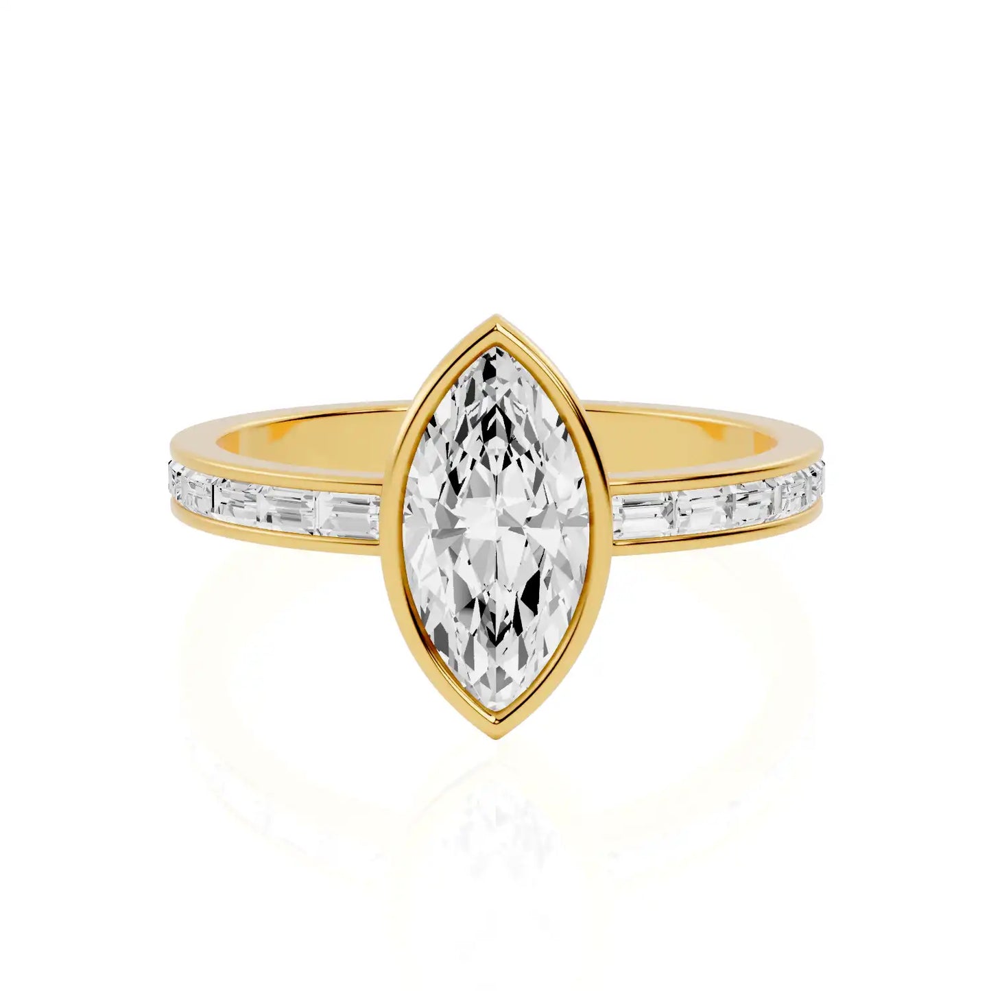 Bezel Set Lab Grown Diamond  Engagement Ring | Coastal Beam