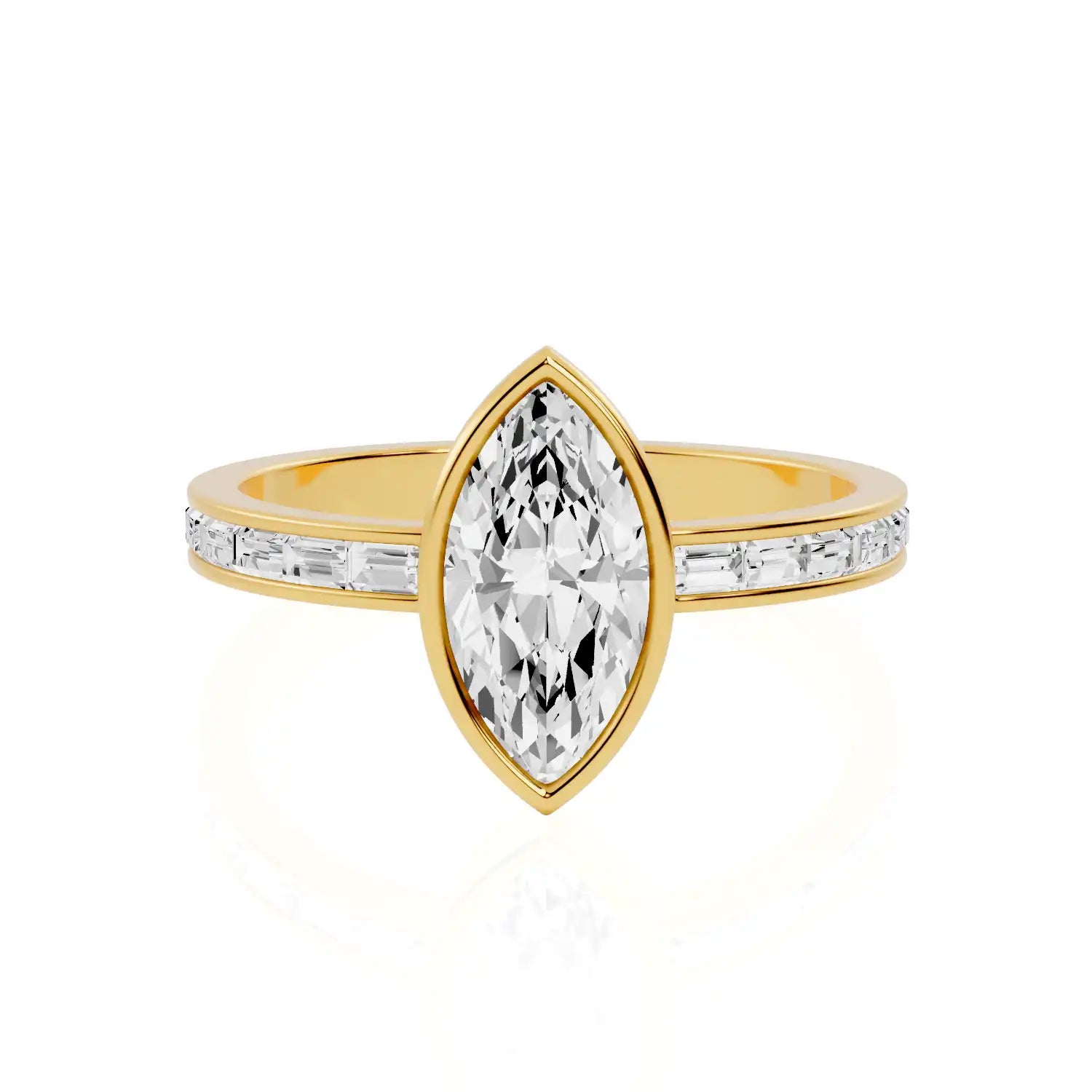 Bezel Set Lab Grown Diamond  Engagement Ring | Coastal Beam