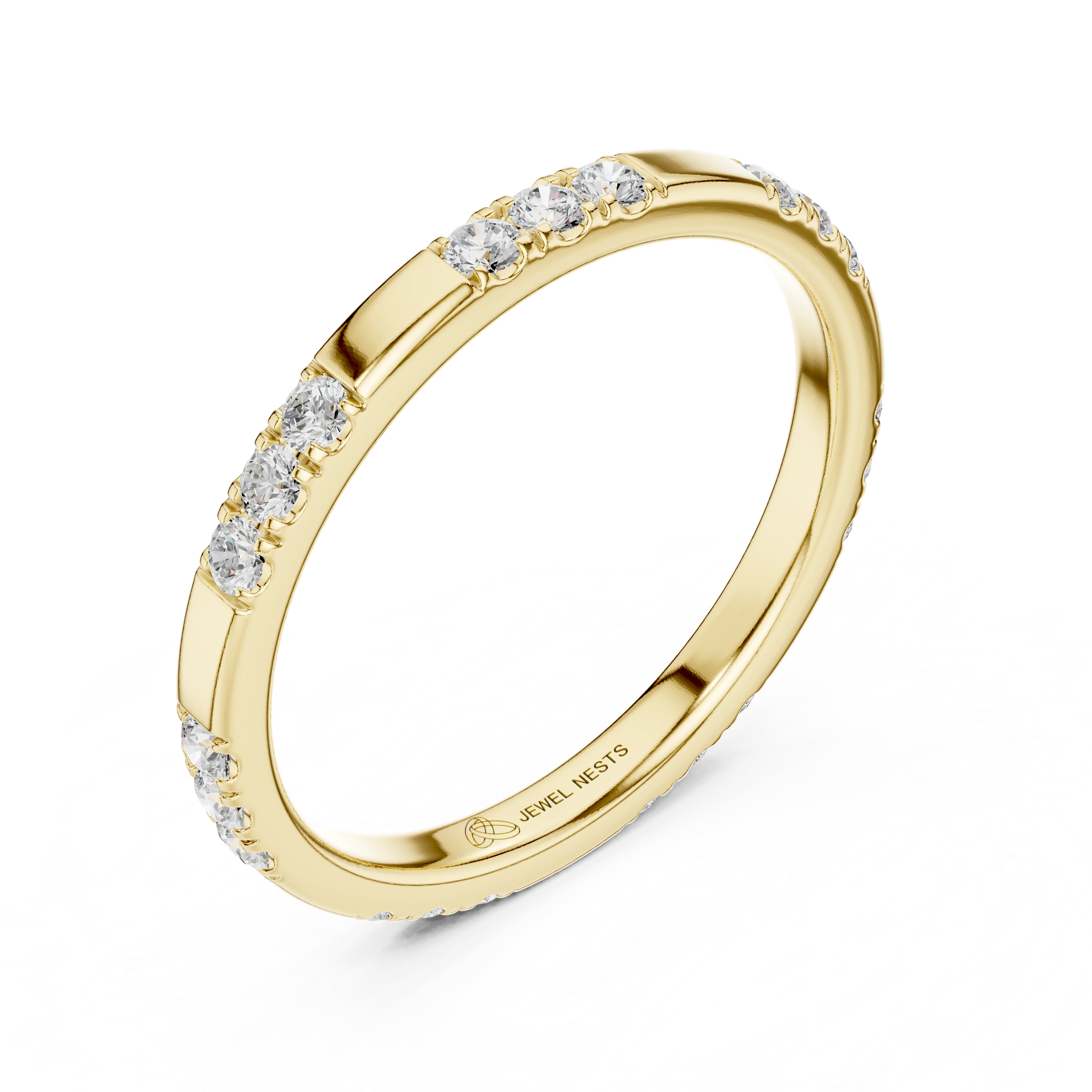 Round Lab Grown Diamond Stackable Wedding Band | Pylon