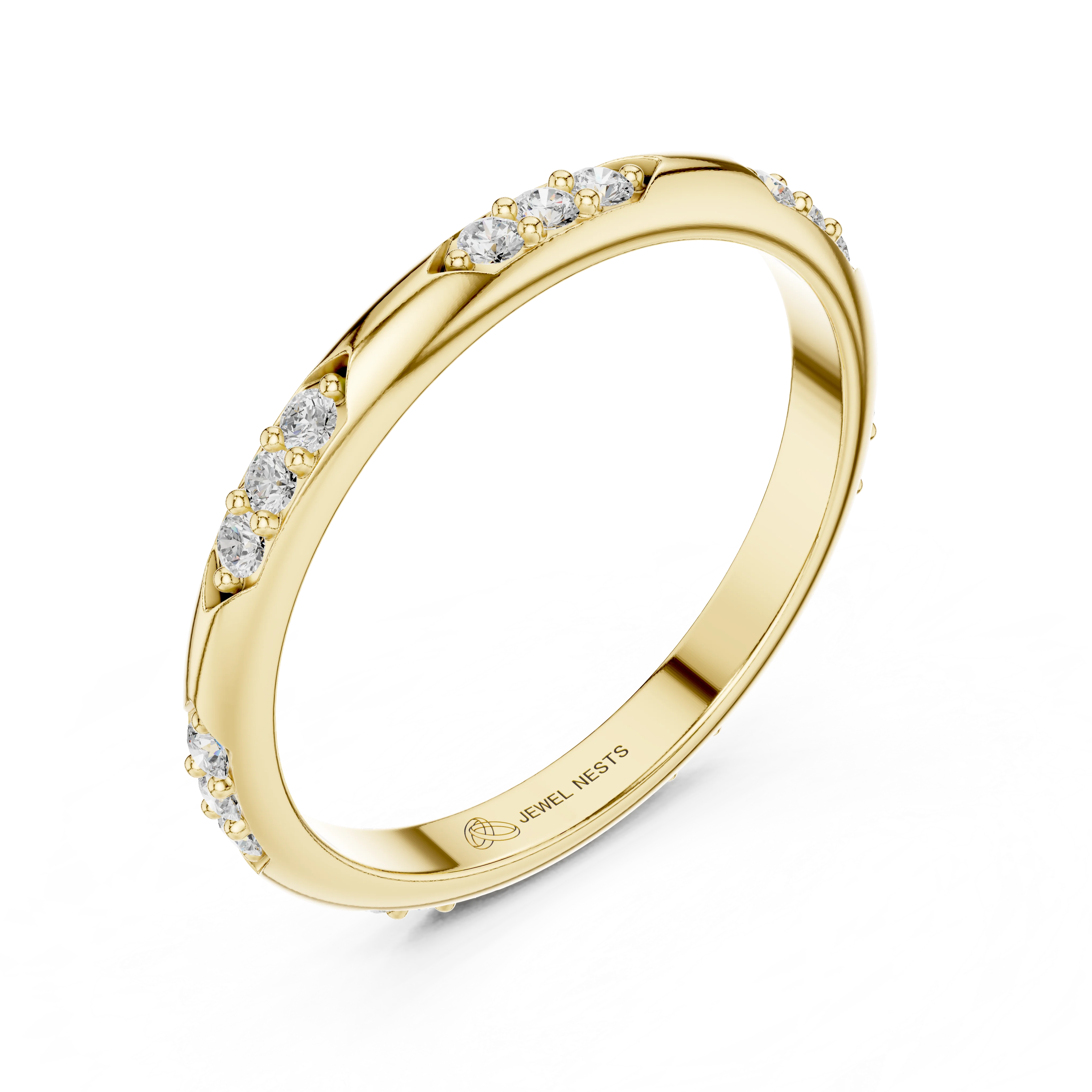 Round Lab Grown Diamond Stackable Wedding Band | Cornice