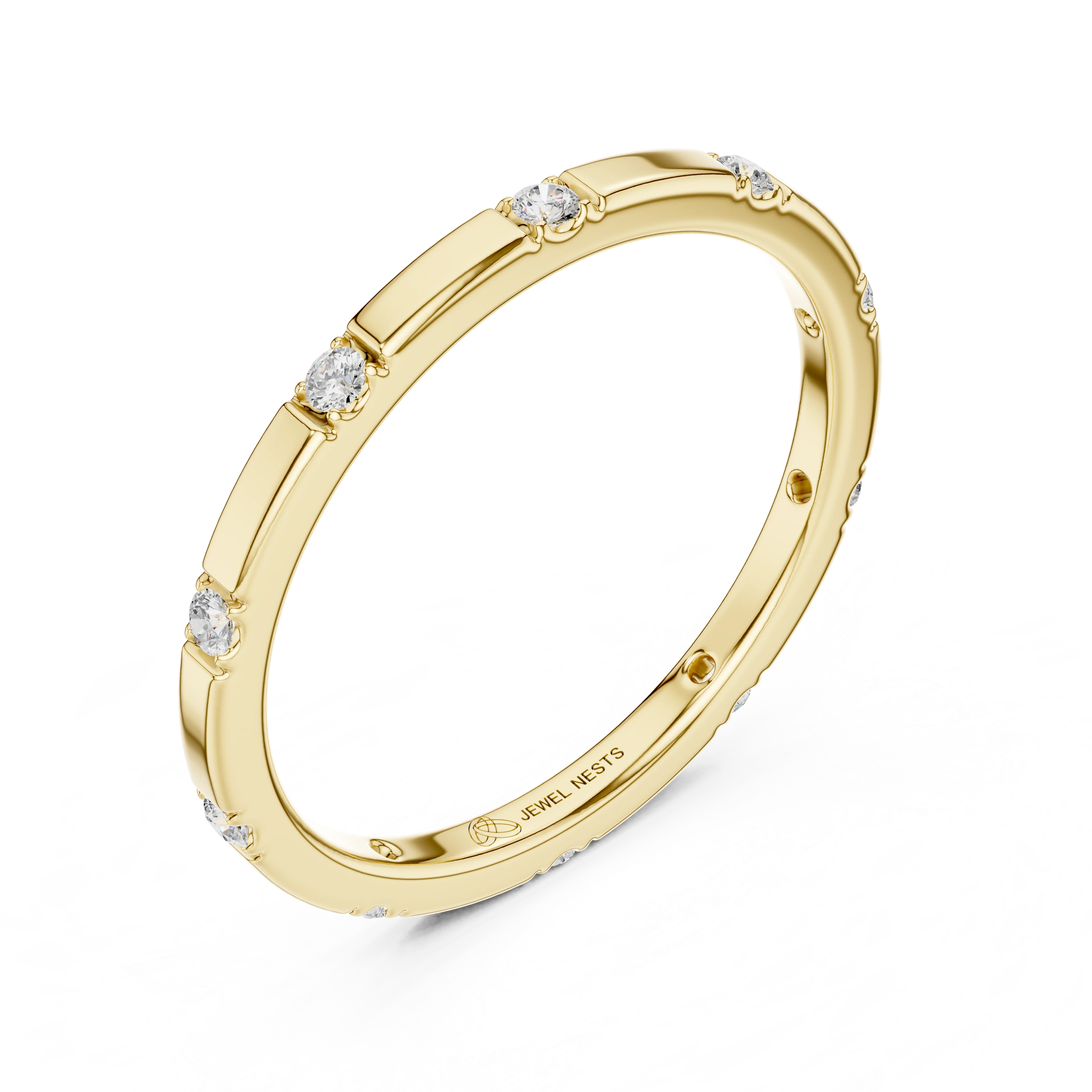 Round Lab Diamond Modern Stackable Wedding Band | Lintel