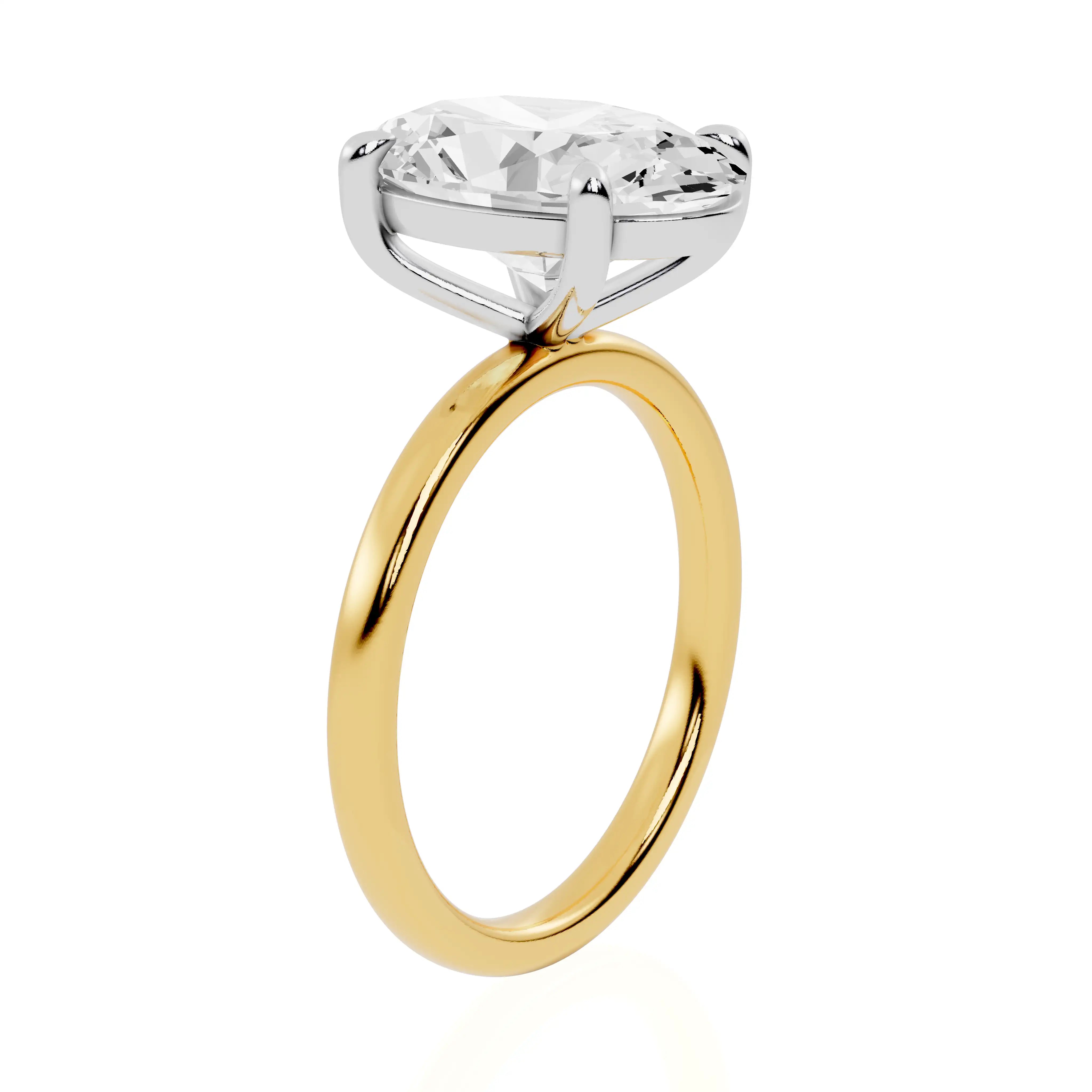 Two-Tone Gold Lab Grown Diamond Solitaire Engagement Ring | City Bliss