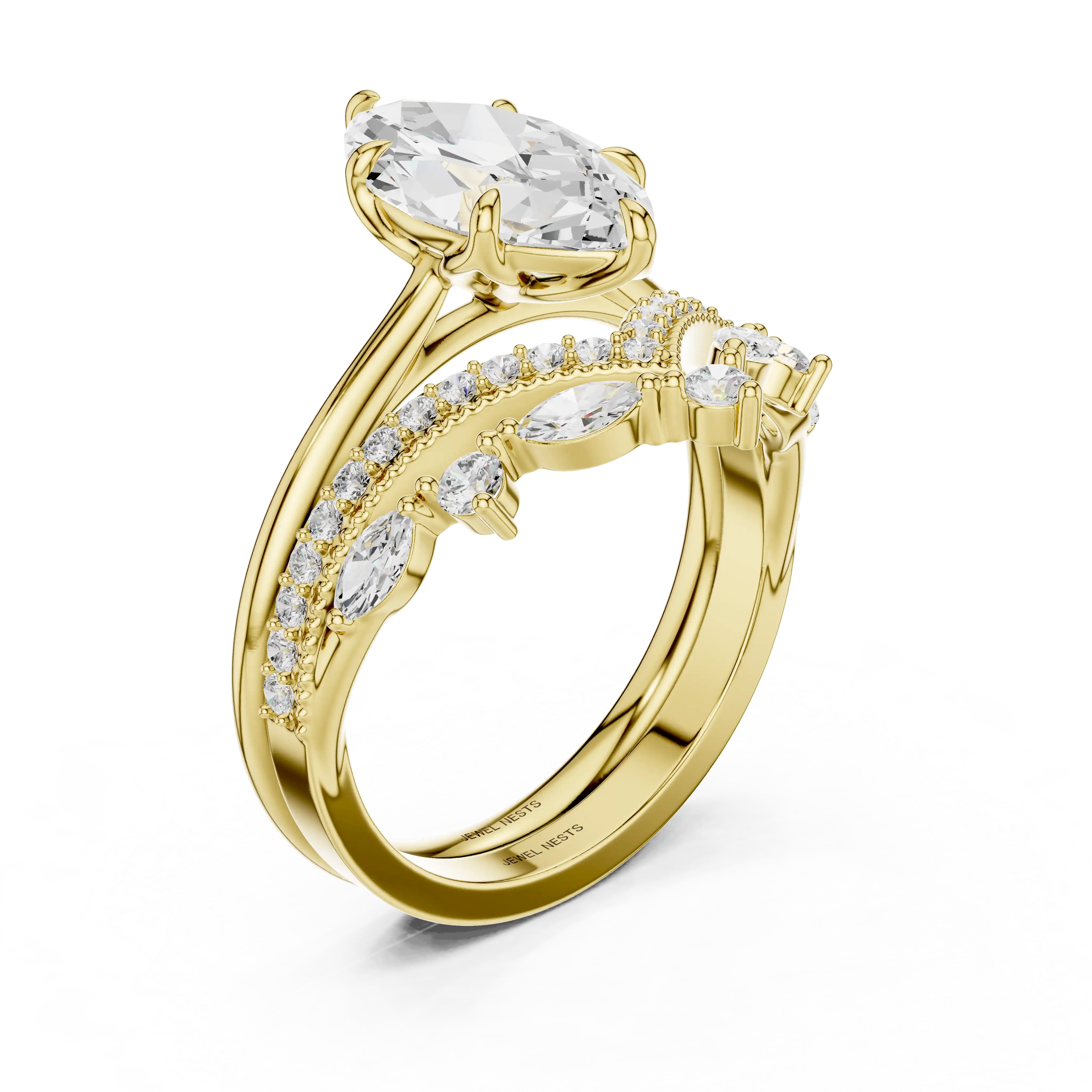 Marquise Cut Diamond Bridal Set | Shivray Shine