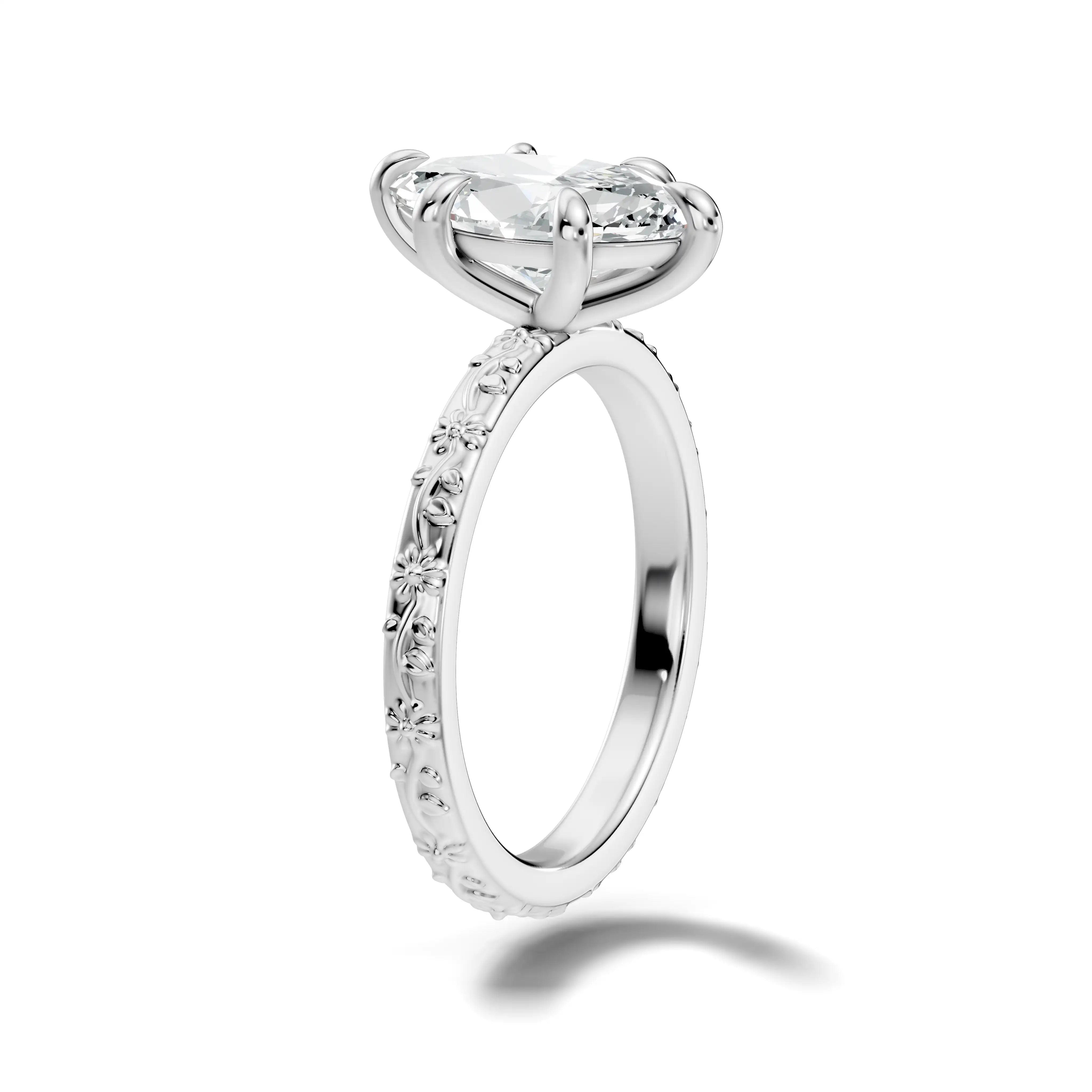 Hand Engraved Marquise Lab Diamond Ring | Amazon Rapids