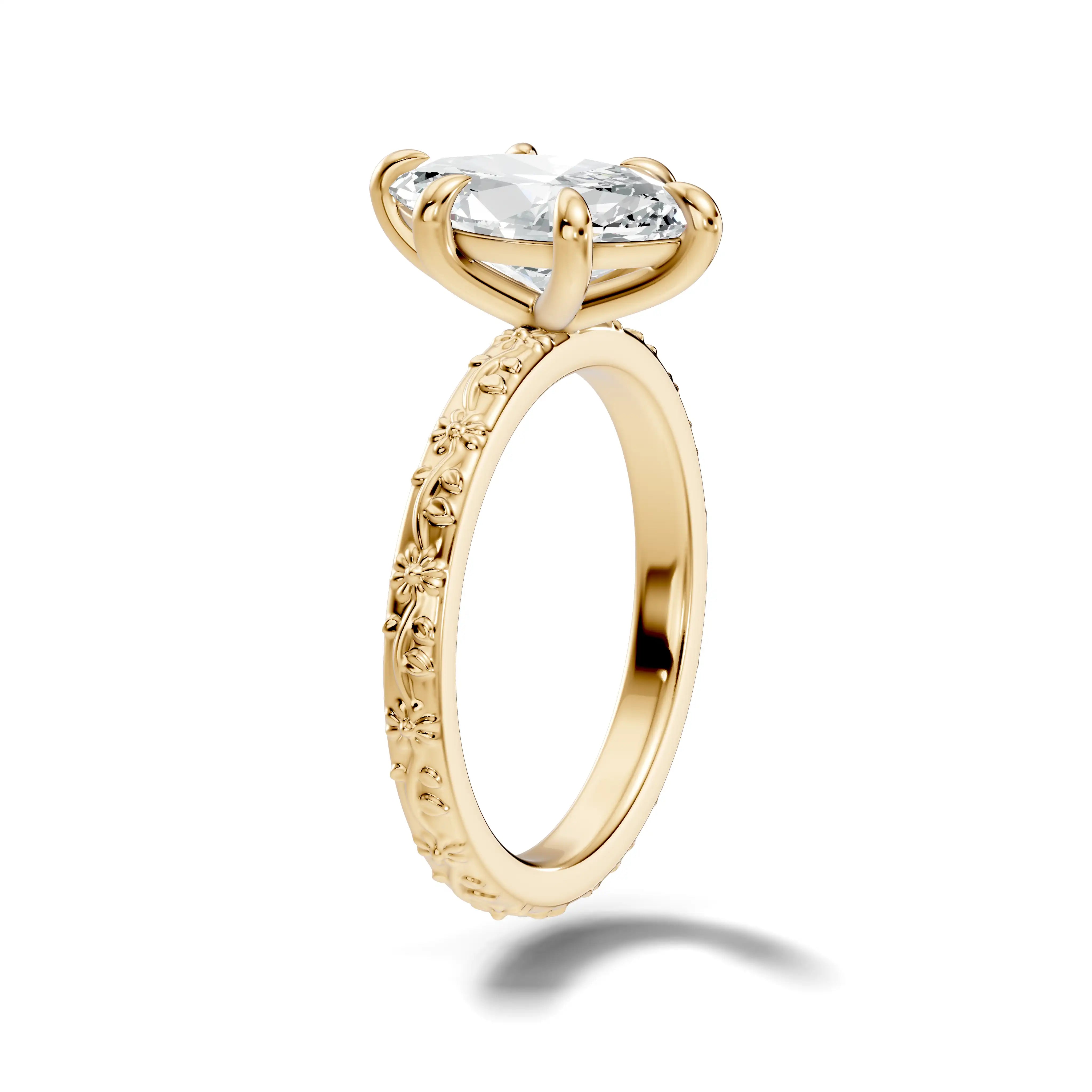 Hand-Engraved Marquise Lab Diamond Ring | Amazon Rapids