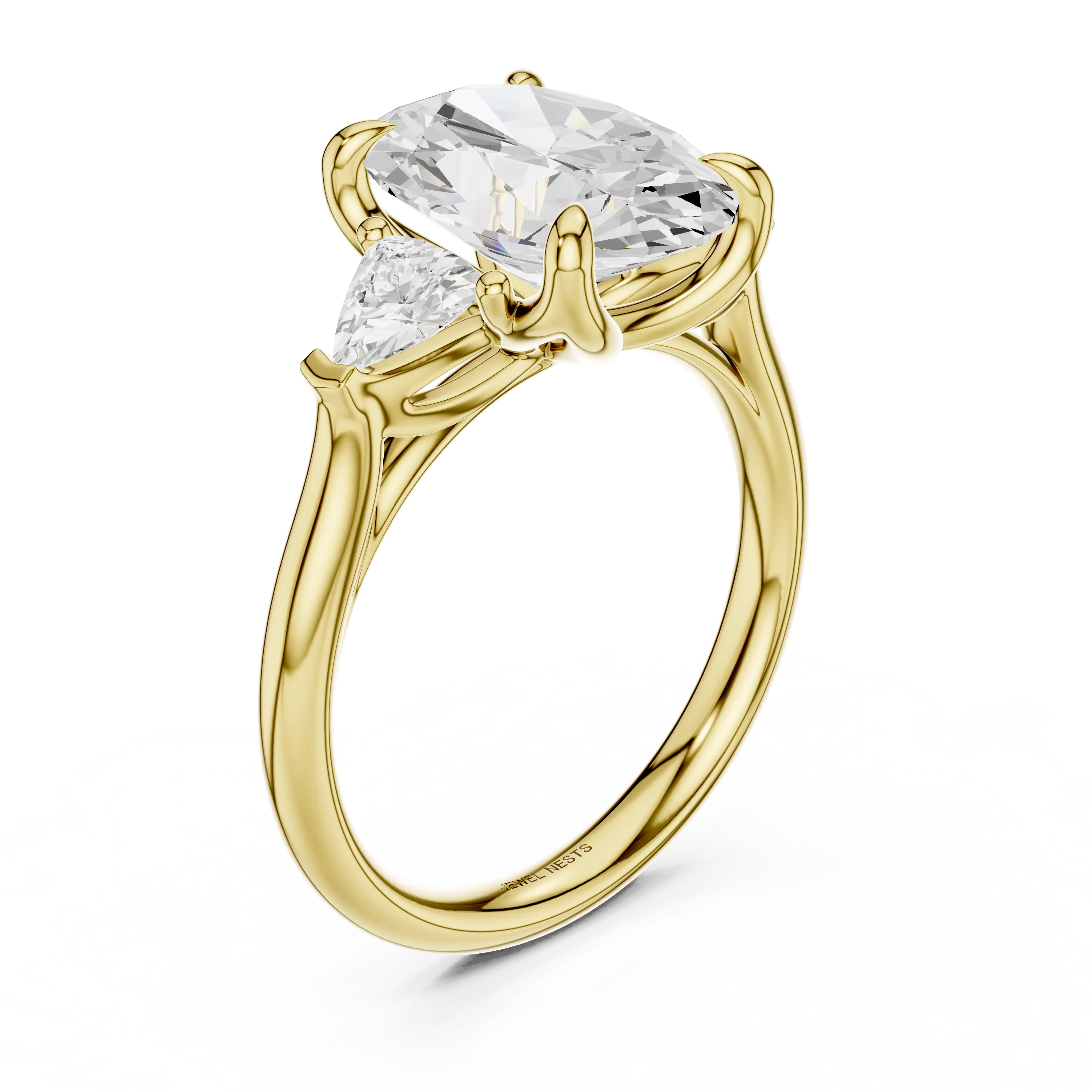 Oval Three Stone Engagement Ring | Varanasi Spark
