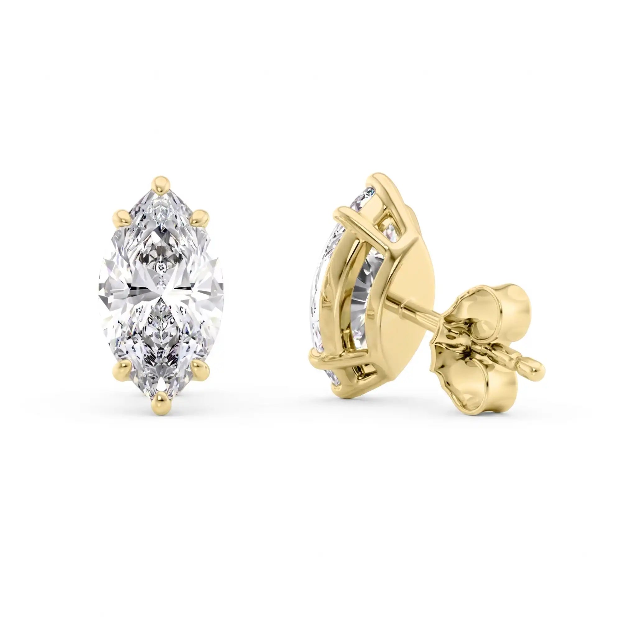 Marquise Cut Lab Grown Diamond Stud Earrings | Milena