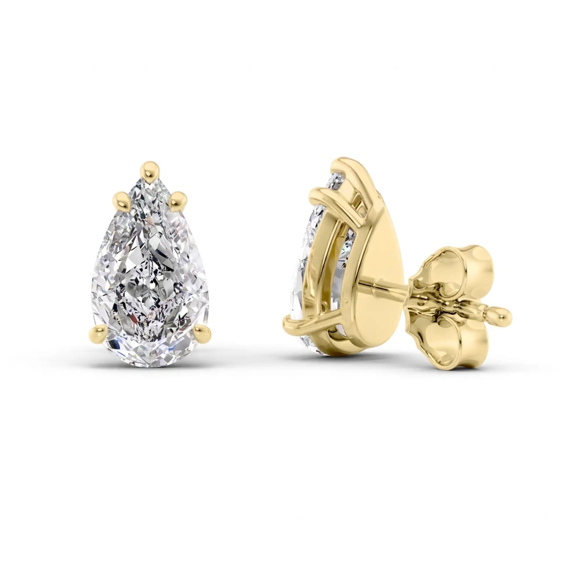 Pear Cut Lab Grown Diamond Stud Earrings | Milena