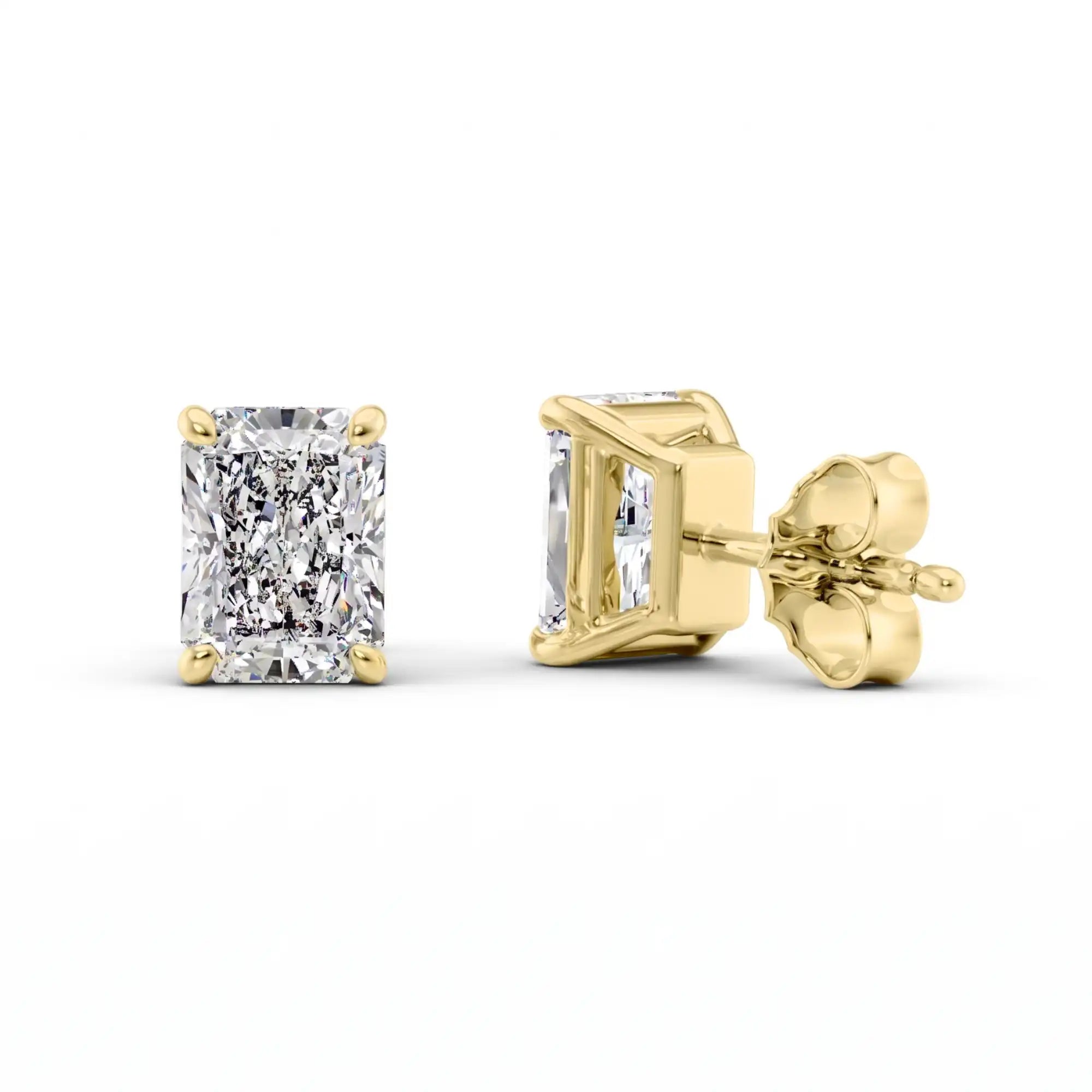 Radiant Cut Lab Grown Diamond Stud Earrings | Milena