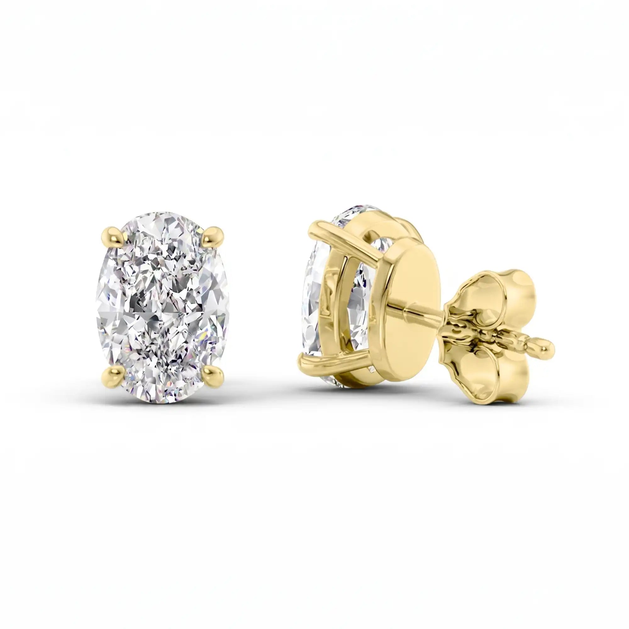 Oval Lab Grown Diamond Stud Earrings | Milena