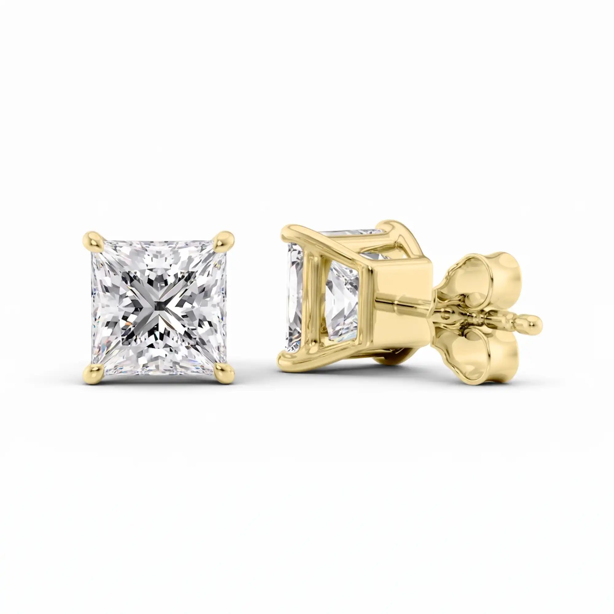 Princess Cut Lab Grown Diamond Stud Earrings | Milena